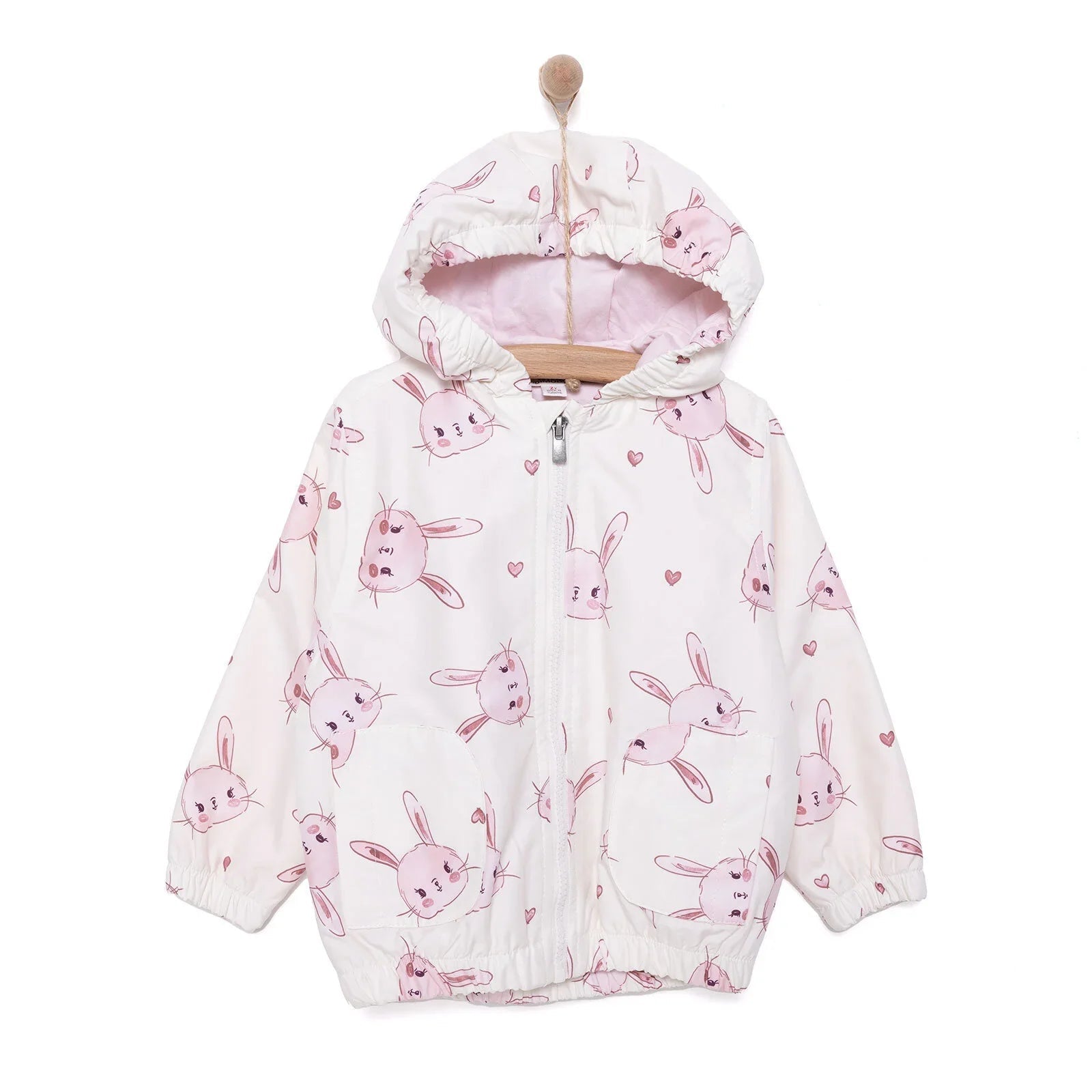 Midimod Girl Raincoat - Ecru - mezetto ebebek ebebek