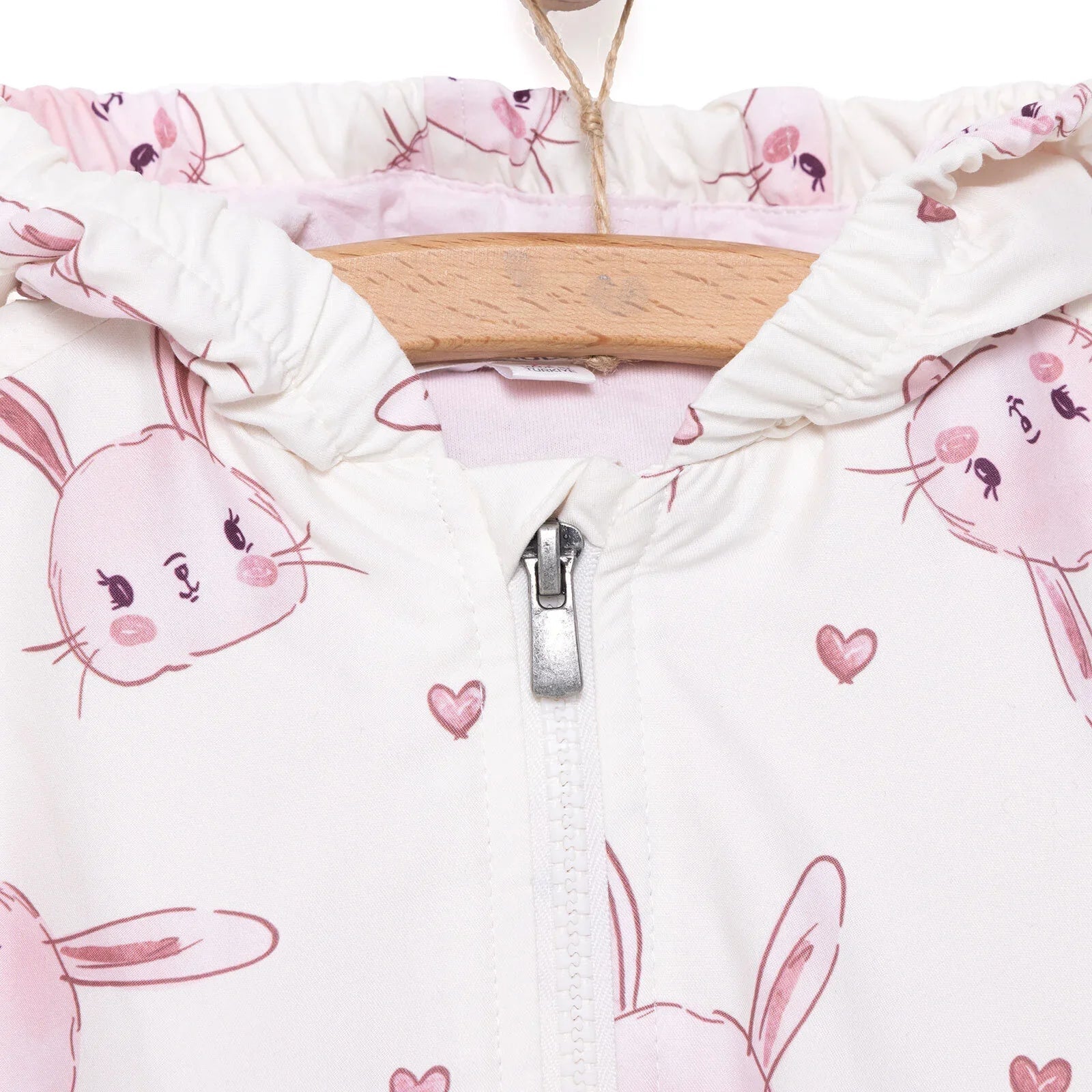 Midimod Girl Raincoat - Ecru - mezetto ebebek ebebek