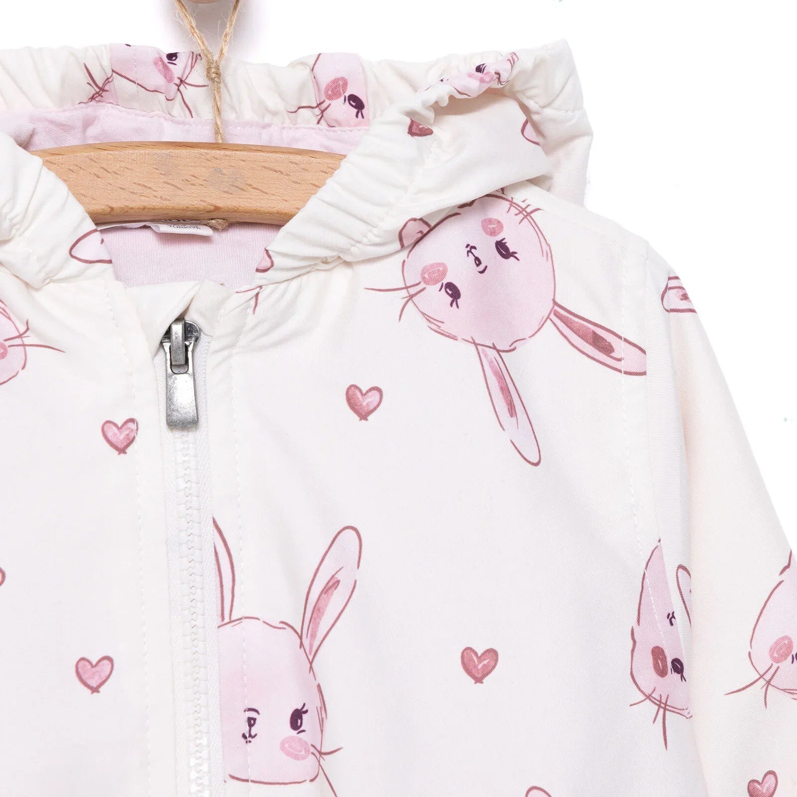 Midimod Girl Raincoat - Ecru - mezetto ebebek ebebek