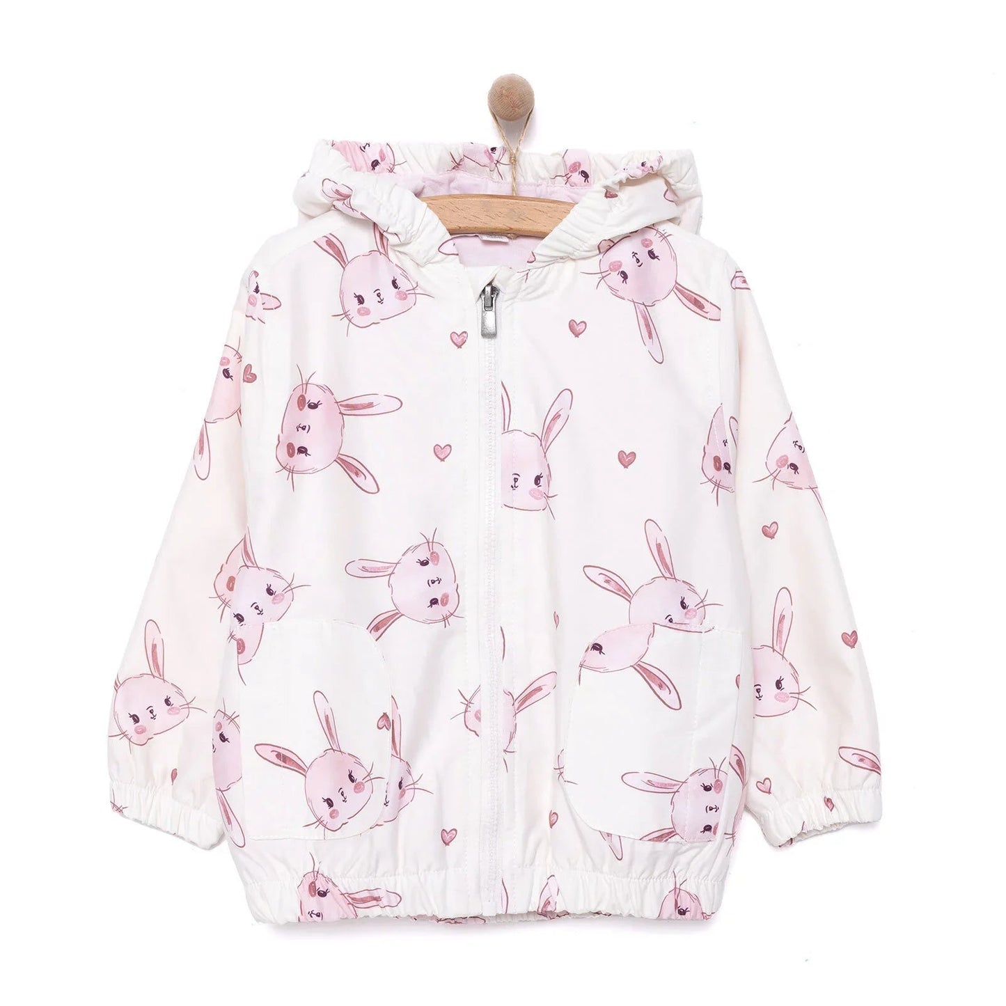 Midimod Girl Raincoat - Ecru - mezetto ebebek ebebek