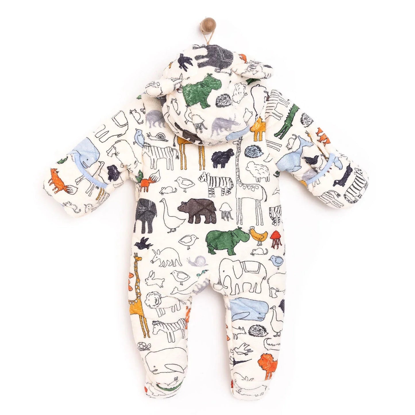 MidiMod Newborn Baby Boy Hooded - Footed Jumpsuit - mezetto ebebek ebebek