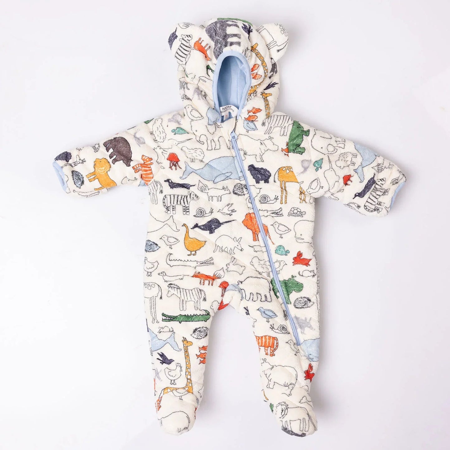 MidiMod Newborn Baby Boy Hooded - Footed Jumpsuit - mezetto ebebek ebebek