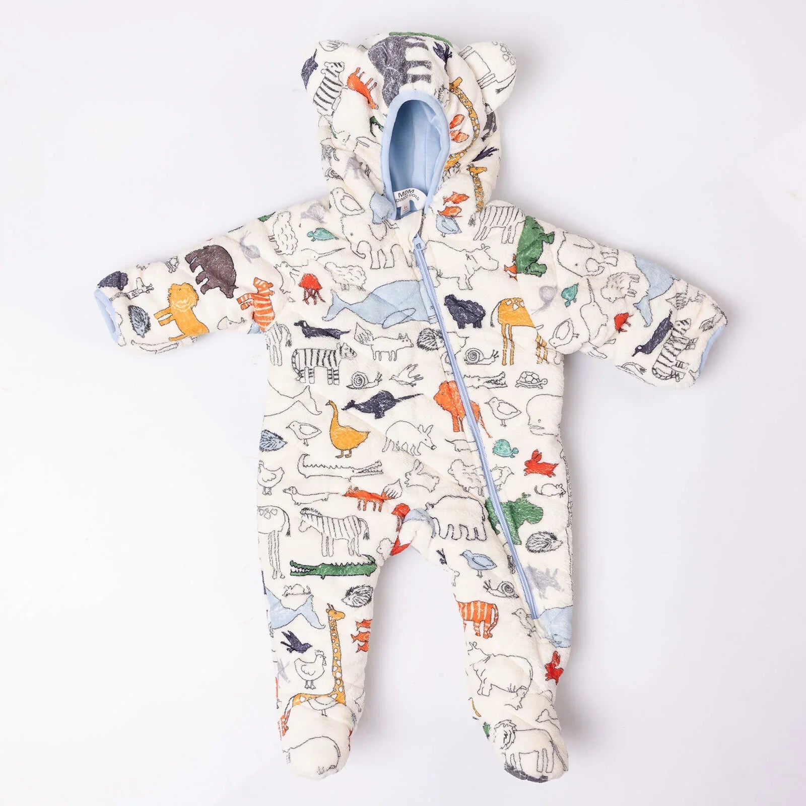 MidiMod Newborn Baby Boy Hooded - Footed Jumpsuit - mezetto ebebek ebebek