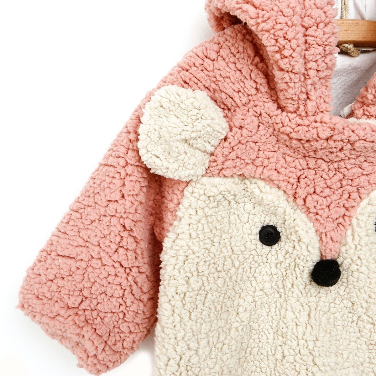 Midimod Newborn Deer Figure Welsoft Footed Jumpsuit - Light Rose - mezetto ebebek ebebek