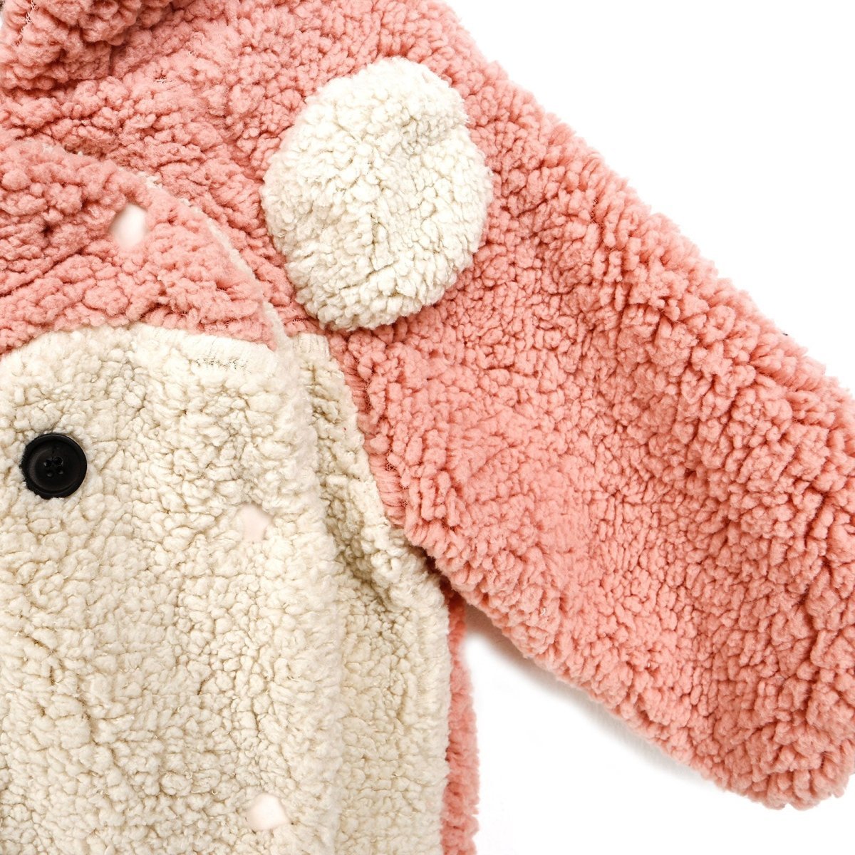 Midimod Newborn Deer Figure Welsoft Footed Jumpsuit - Light Rose - mezetto ebebek ebebek