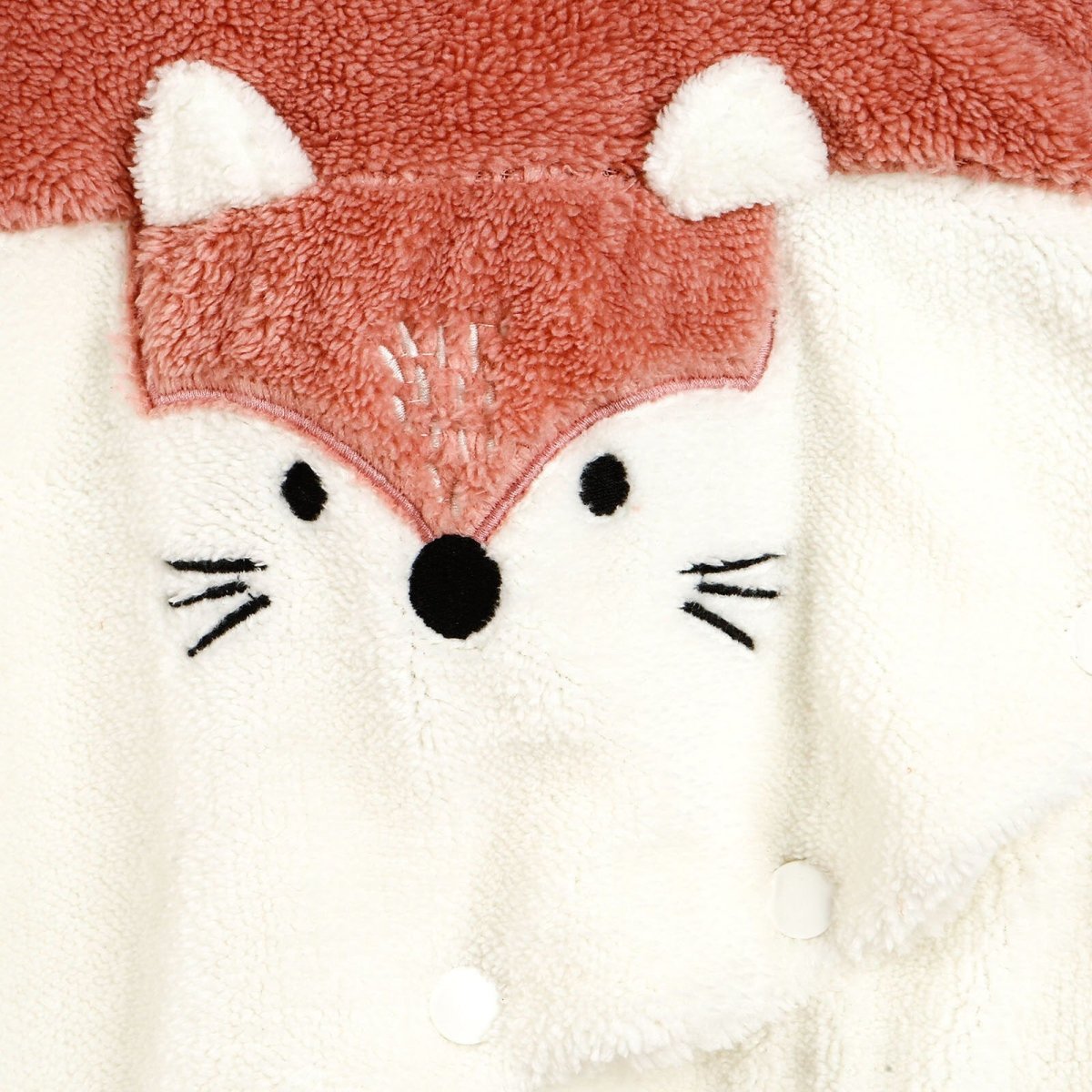 Midimod Newborn Fox Welsoft Footed Jumpsuit - Powder - mezetto ebebek ebebek