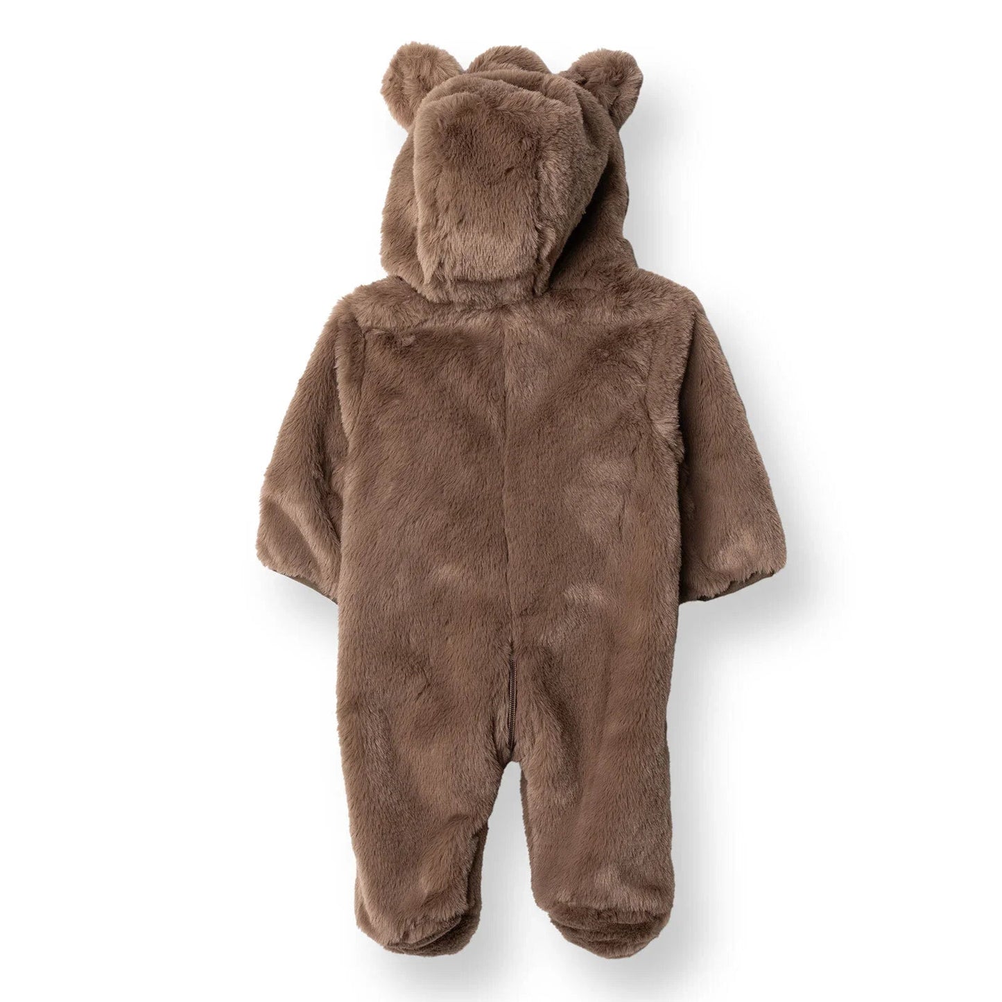Midimod Newborn Welsoft Footed Jumpsuit - Brown - mezetto ebebek ebebek