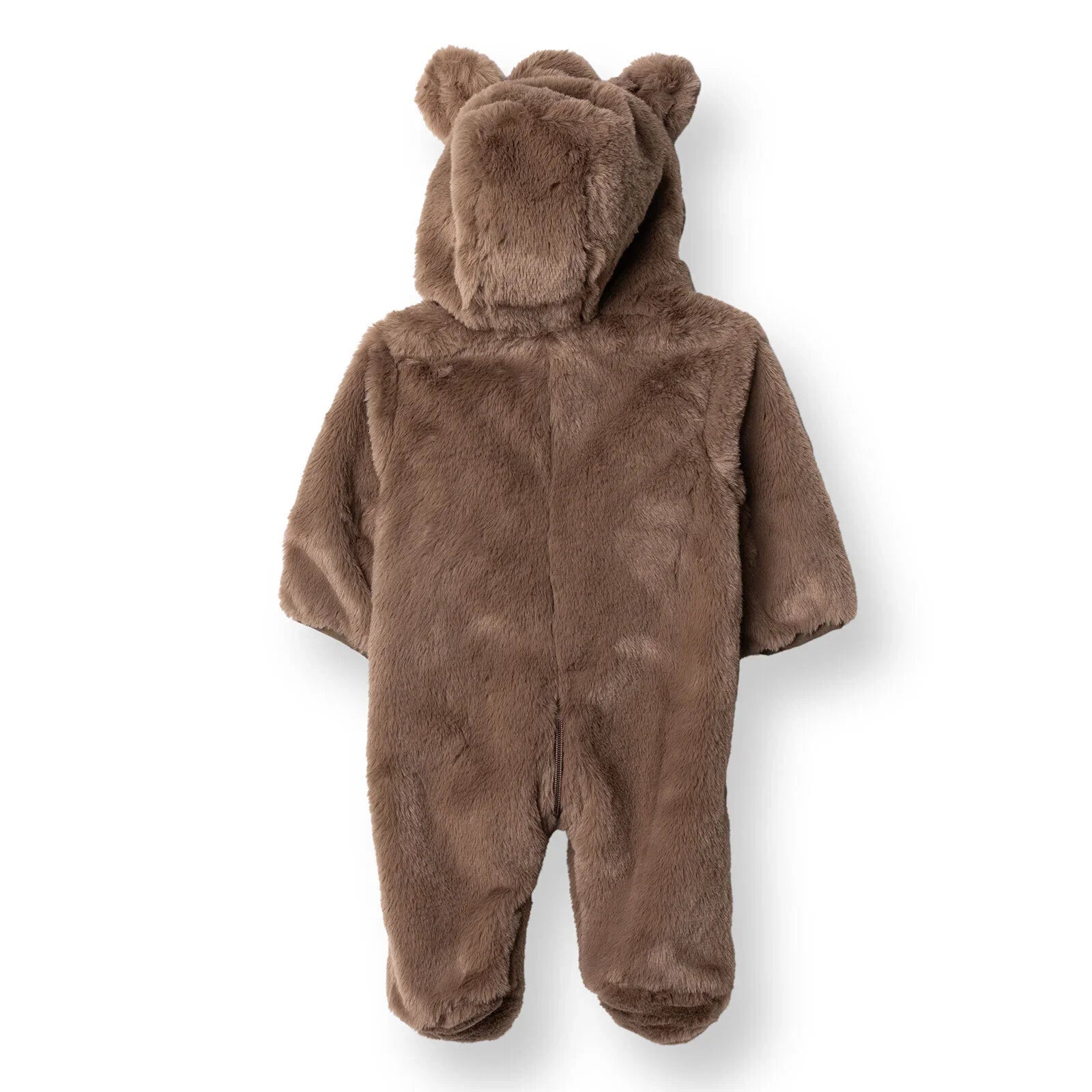 Midimod Newborn Welsoft Footed Jumpsuit - Brown - mezetto ebebek ebebek