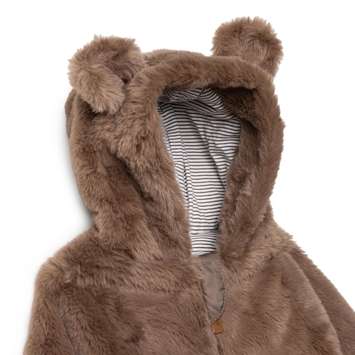 Midimod Newborn Welsoft Footed Jumpsuit - Brown - mezetto ebebek ebebek