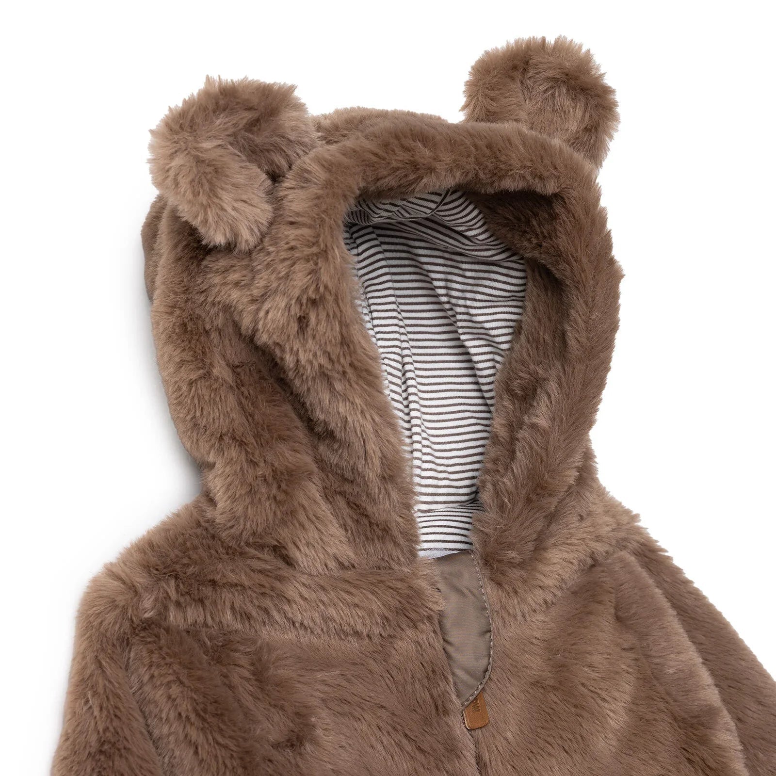 Midimod Newborn Welsoft Footed Jumpsuit - Brown - mezetto ebebek ebebek
