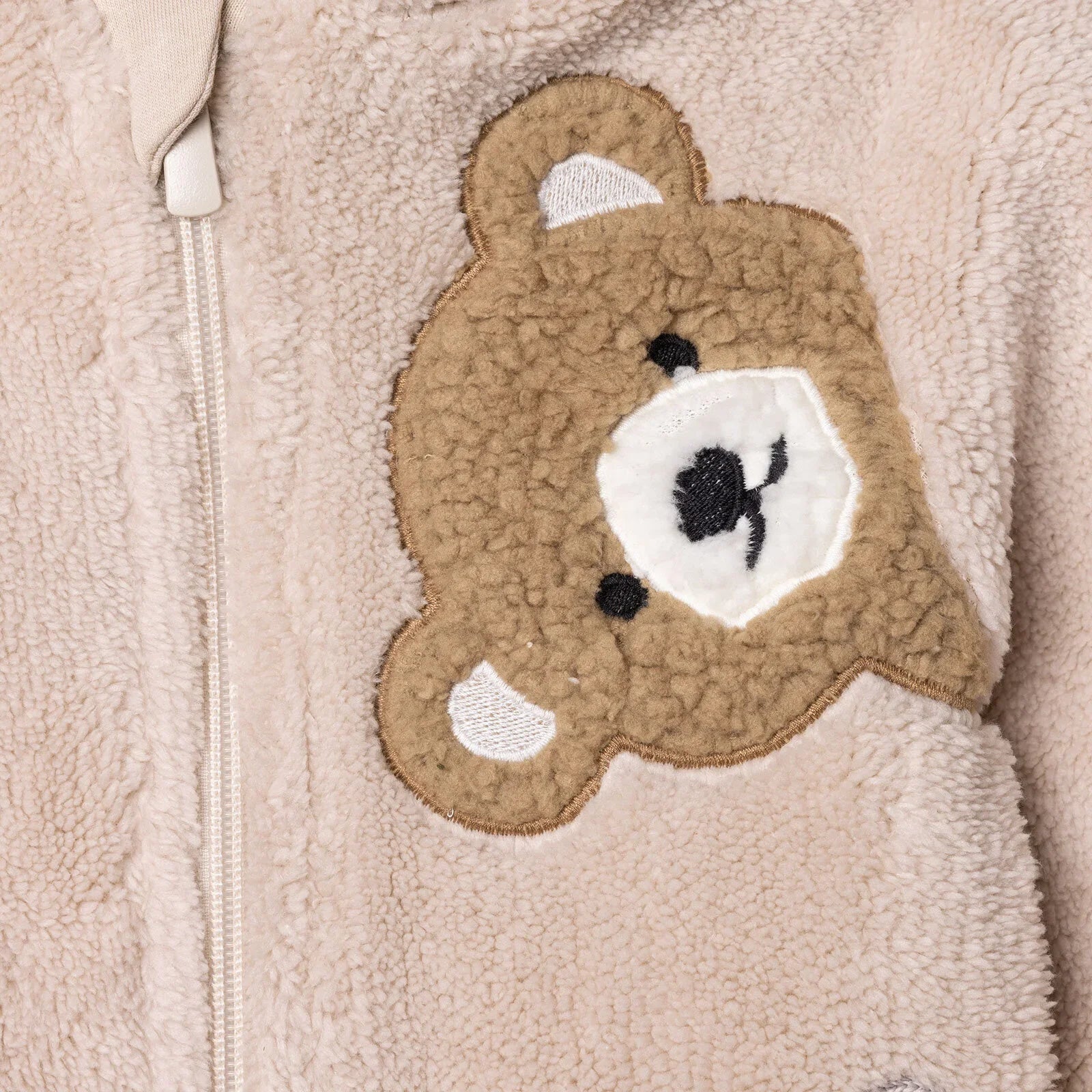 Midimod Newborn Welsoft Footed Jumpsuit - Ecru - mezetto ebebek ebebek