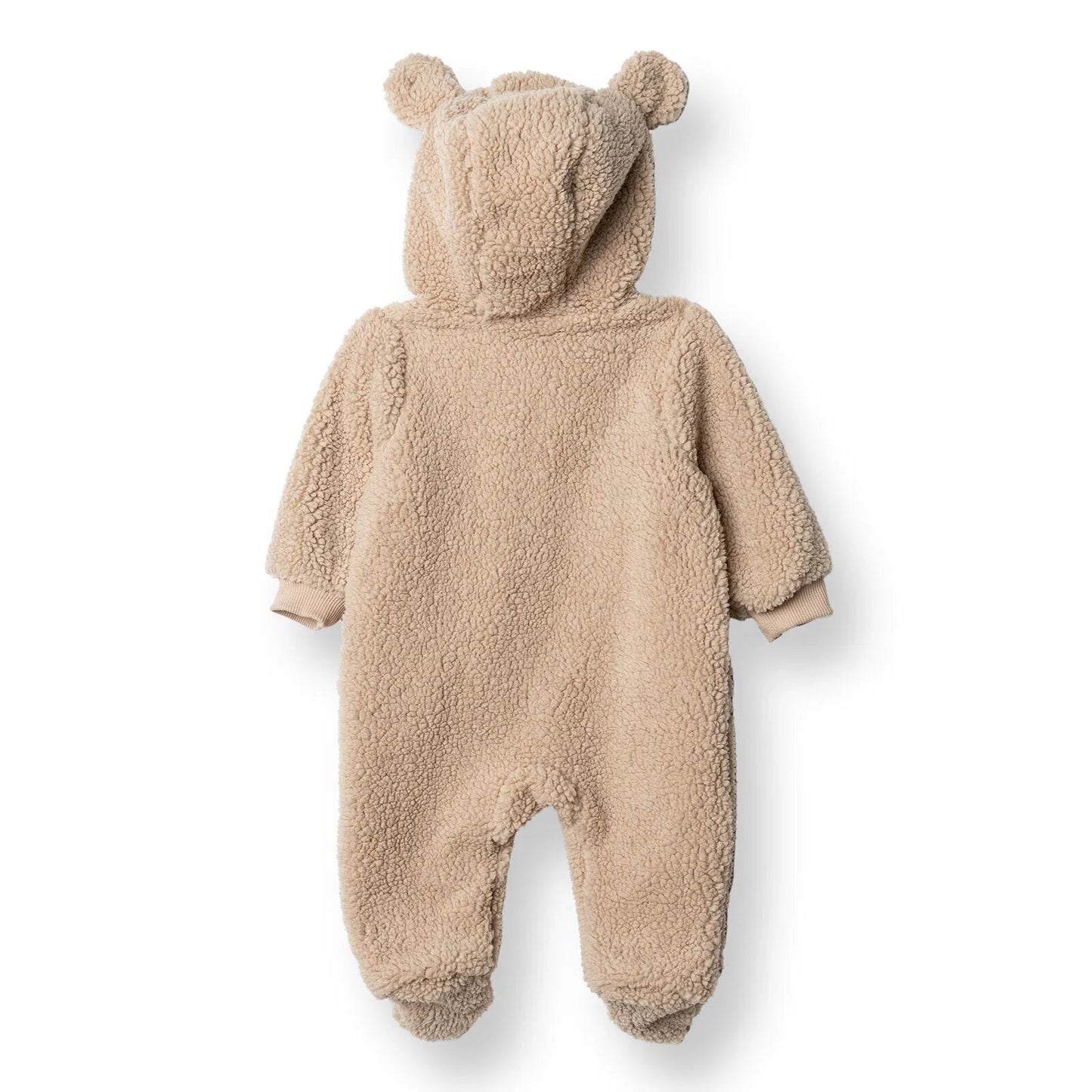 Midimod Newborn Welsoft Footed Jumpsuit - Light Brown - mezetto ebebek ebebek