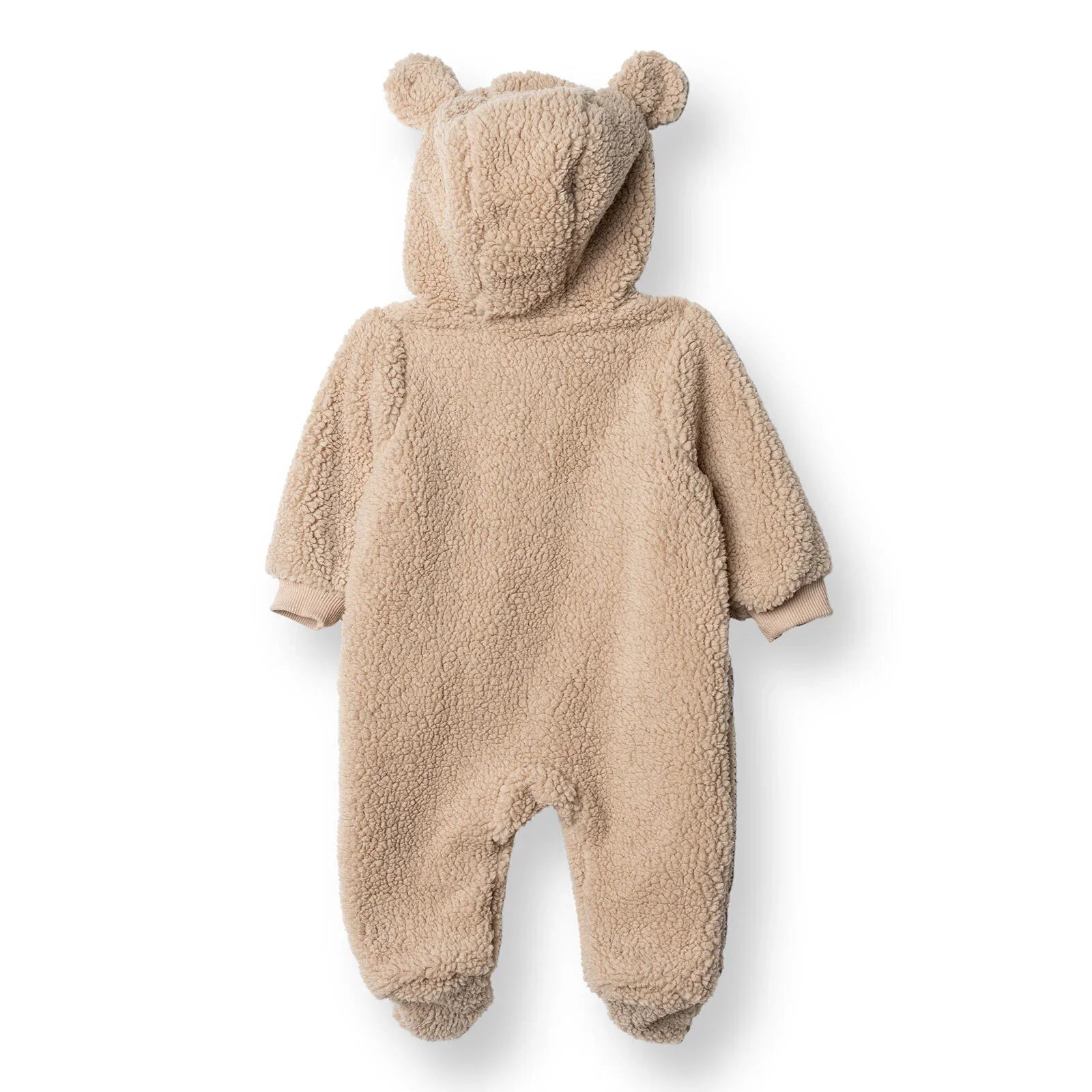 Midimod Newborn Welsoft Footed Jumpsuit - Light Brown - mezetto ebebek ebebek