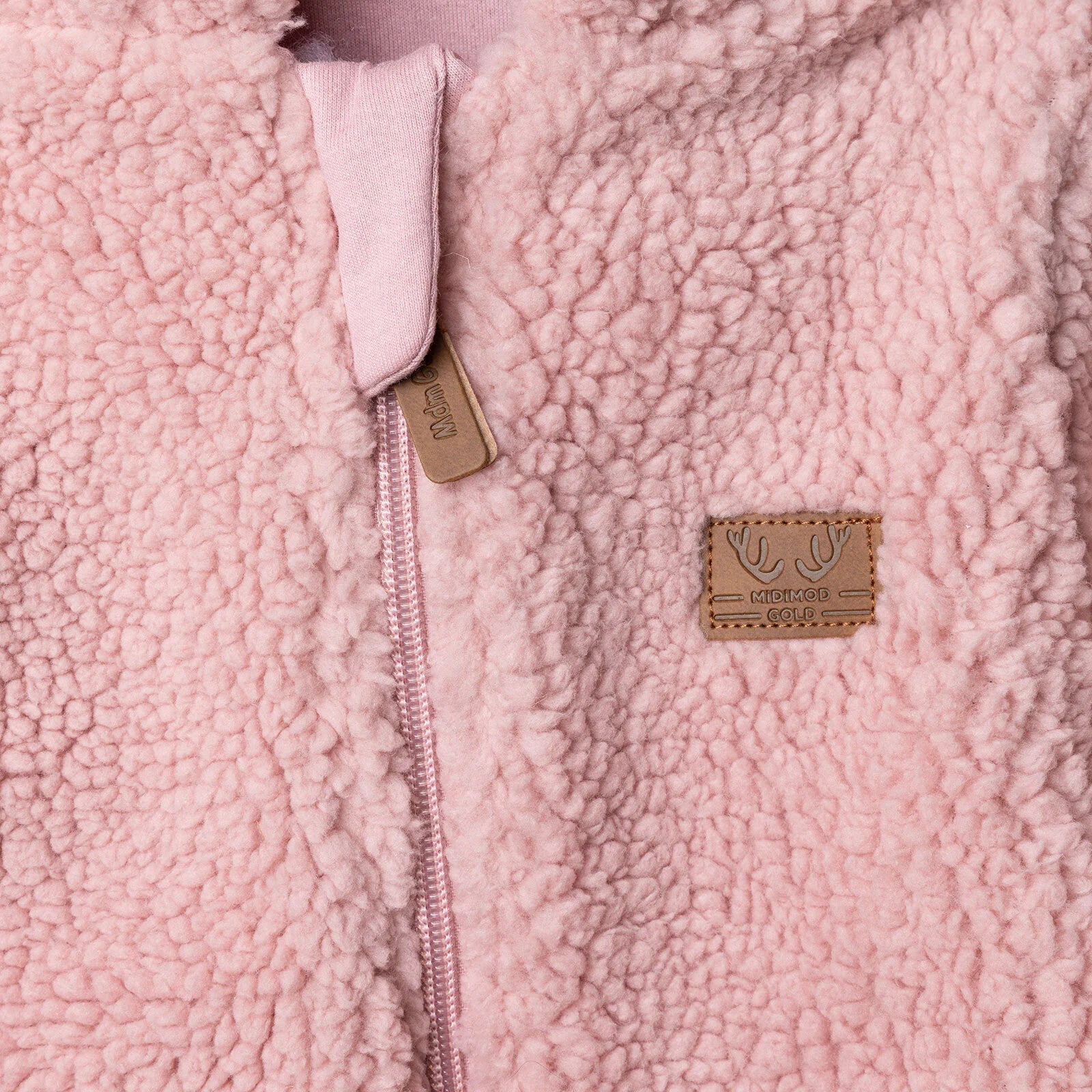 Midimod Newborn Welsoft Footed Jumpsuit - Pink - mezetto ebebek ebebek