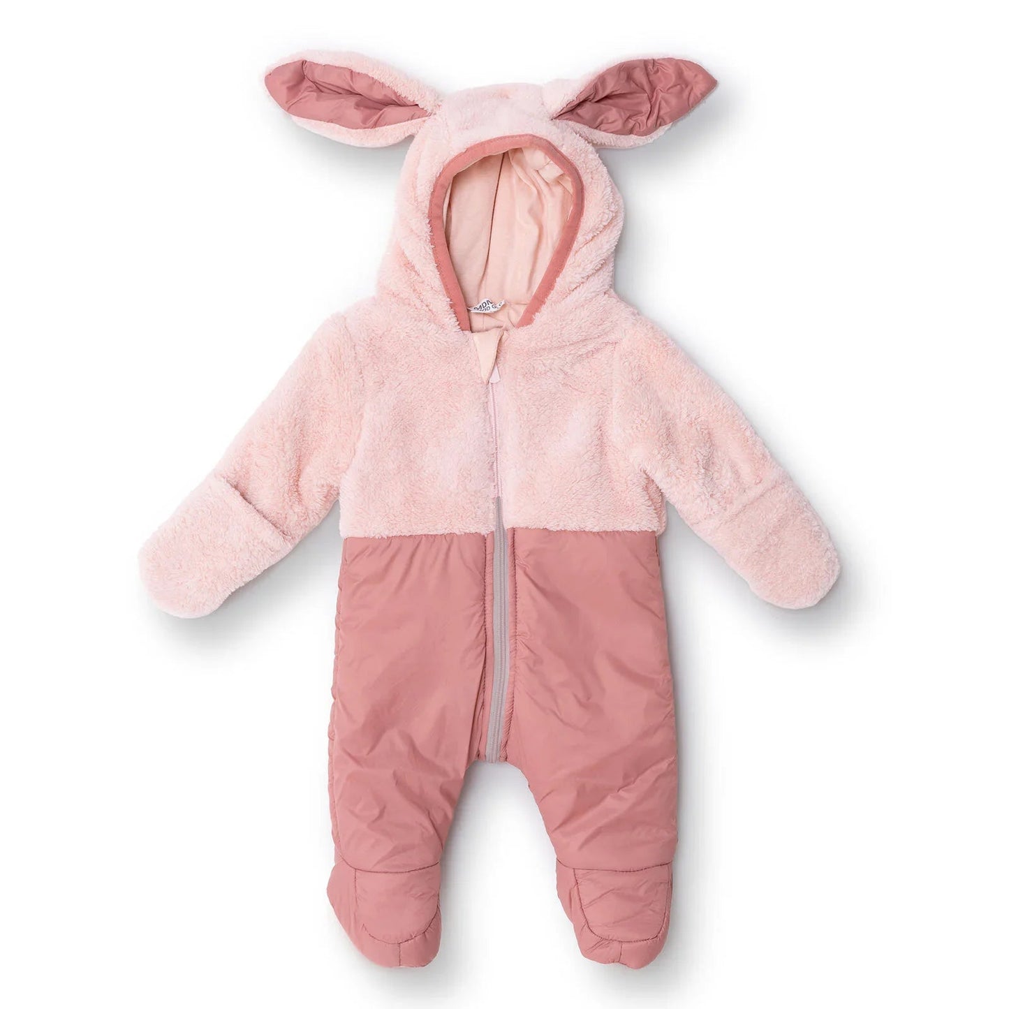 Midimod Newborn Welsoft Footed Jumpsuit - Pink - mezetto ebebek ebebek