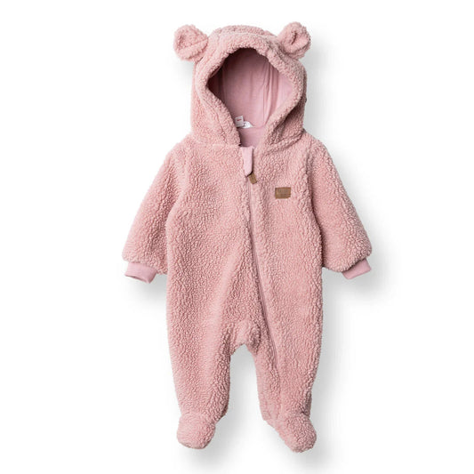 Midimod Newborn Welsoft Footed Jumpsuit - Pink - mezetto ebebek ebebek