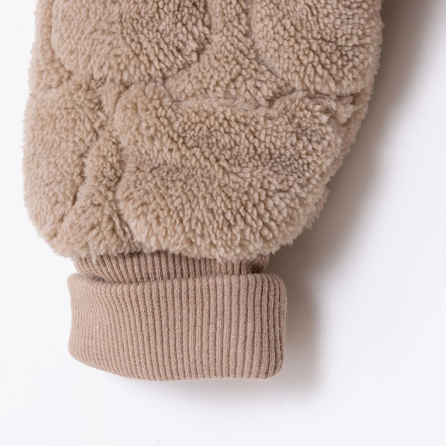 Midimod Newborn Welsoft Footless Jumpsuit - Beige - mezetto ebebek ebebek