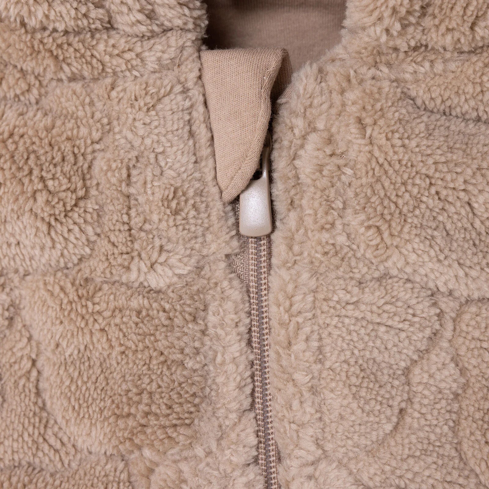 Midimod Newborn Welsoft Footless Jumpsuit - Beige - mezetto ebebek ebebek