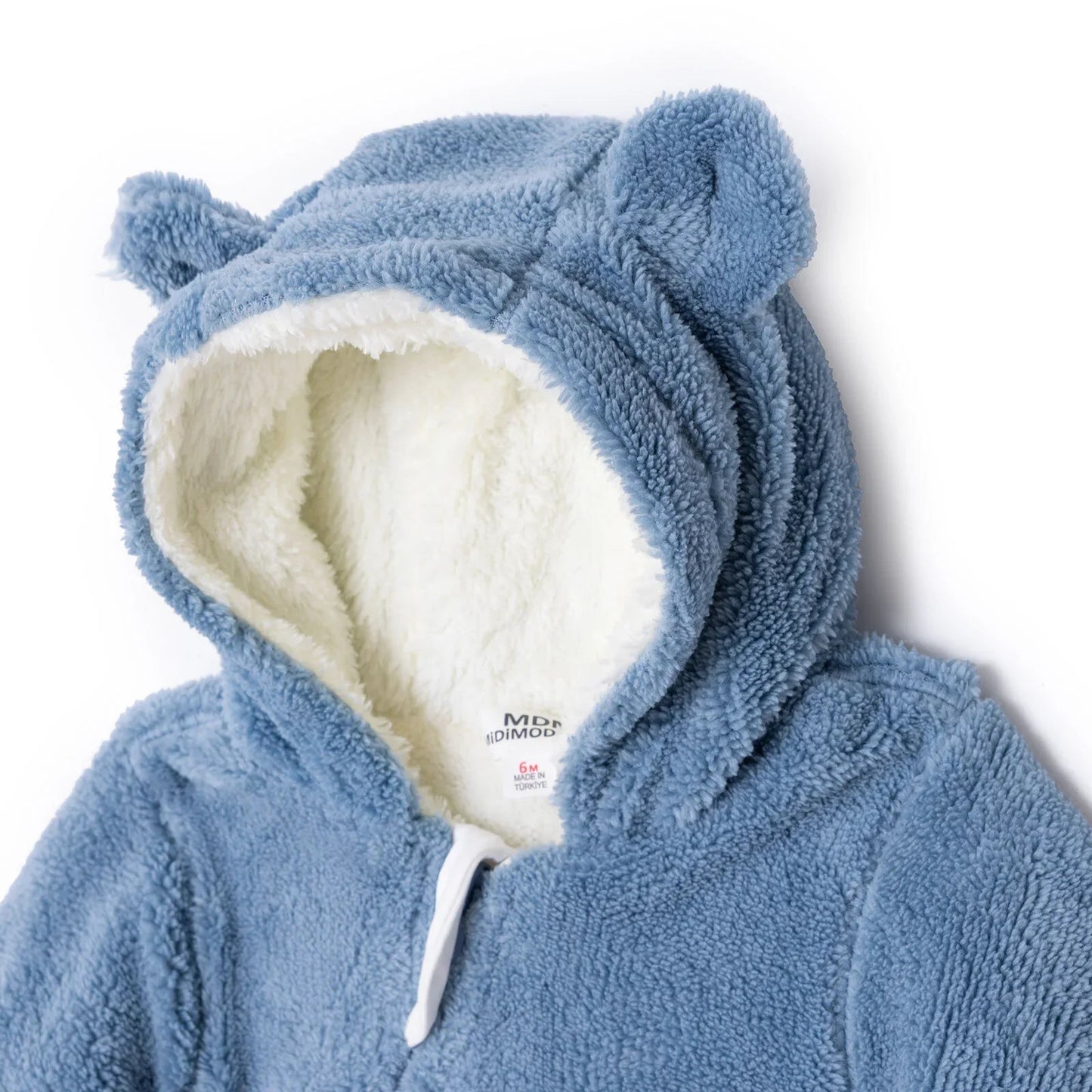 Midimod Newborn Welsoft Footless Jumpsuit - Blue - mezetto ebebek ebebek