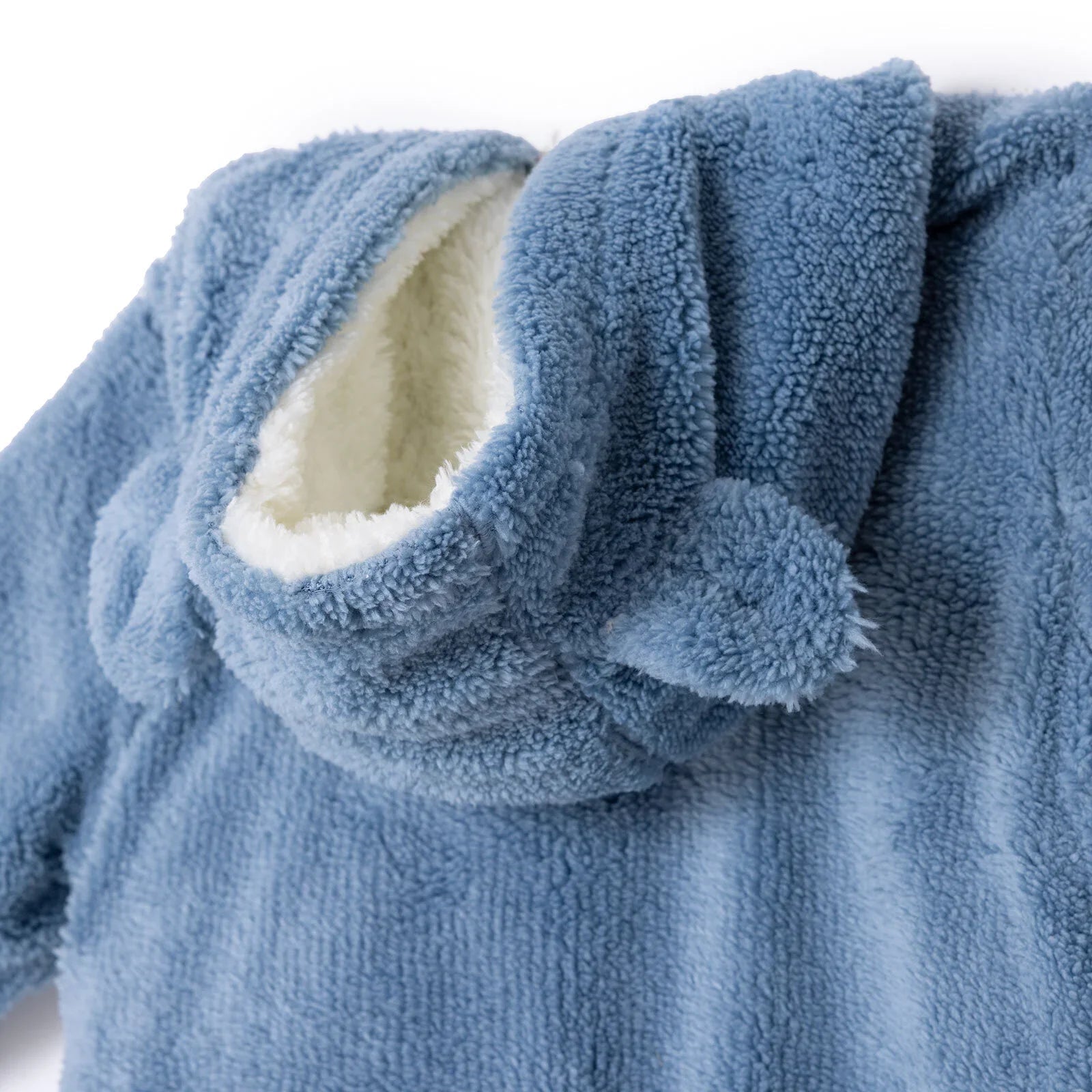 Midimod Newborn Welsoft Footless Jumpsuit - Blue - mezetto ebebek ebebek