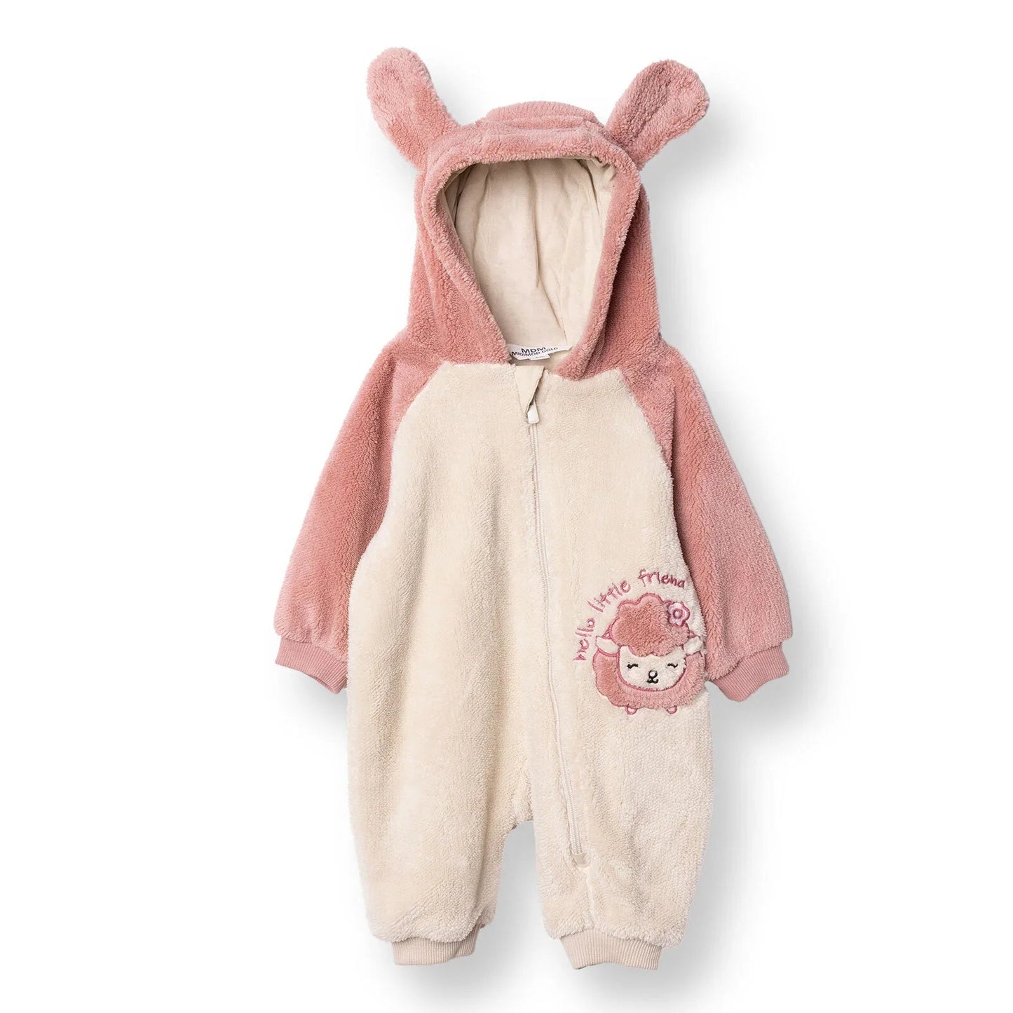 Midimod Newborn Welsoft Footless Jumpsuit - Ecru - mezetto ebebek ebebek