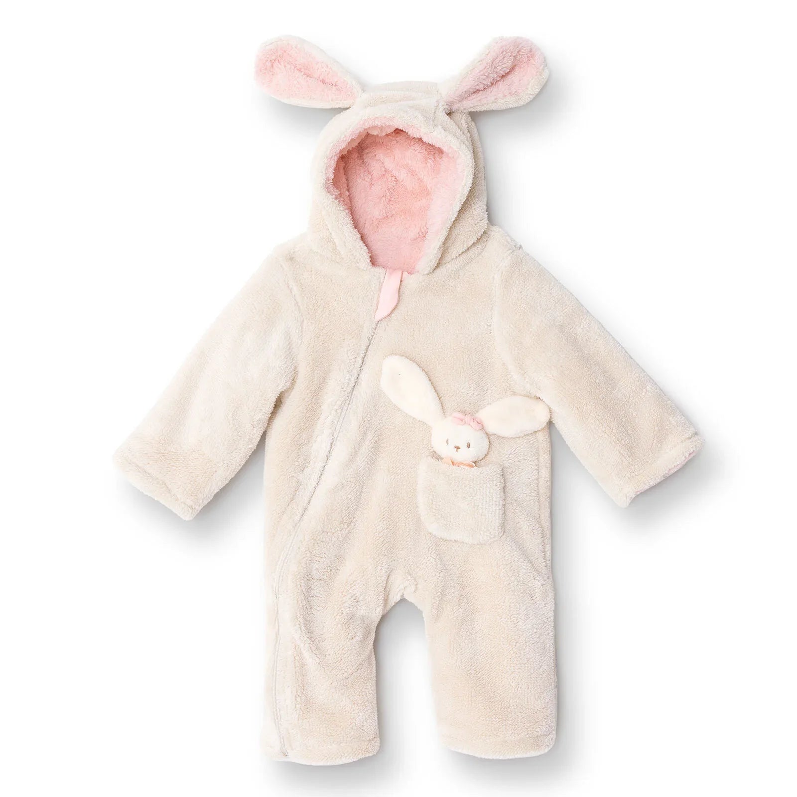 Midimod Newborn Welsoft Footless Jumpsuit - Ecru - mezetto ebebek ebebek