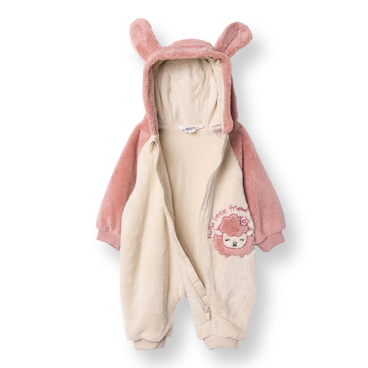 Midimod Newborn Welsoft Footless Jumpsuit - Ecru - mezetto ebebek ebebek