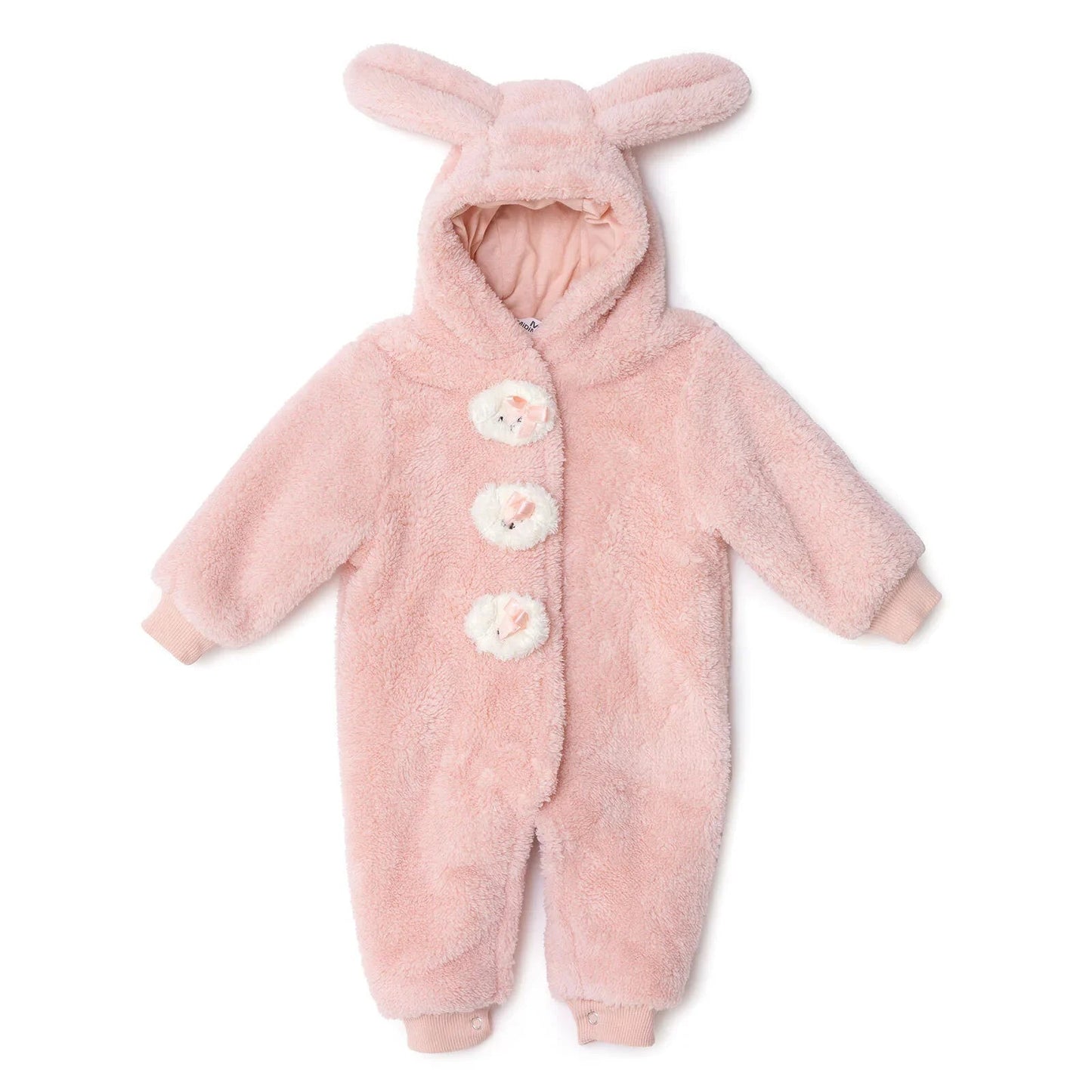 Midimod Newborn Welsoft Footless Jumpsuit - Pink - mezetto ebebek ebebek