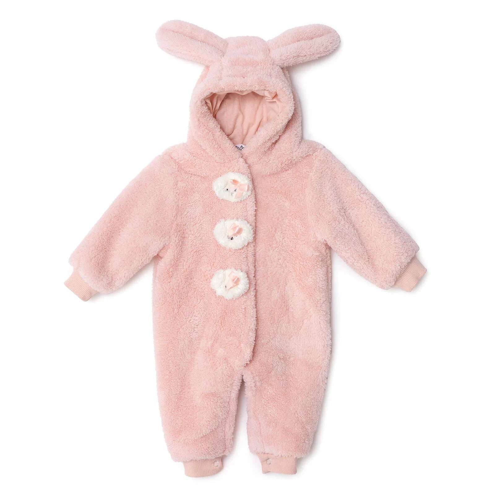 Midimod Newborn Welsoft Footless Jumpsuit - Pink - mezetto ebebek ebebek