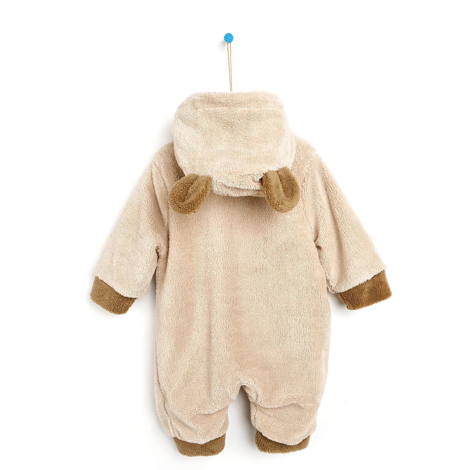 Midimod Newborn Welsoft Jumpsuit - Beige - mezetto ebebek ebebek