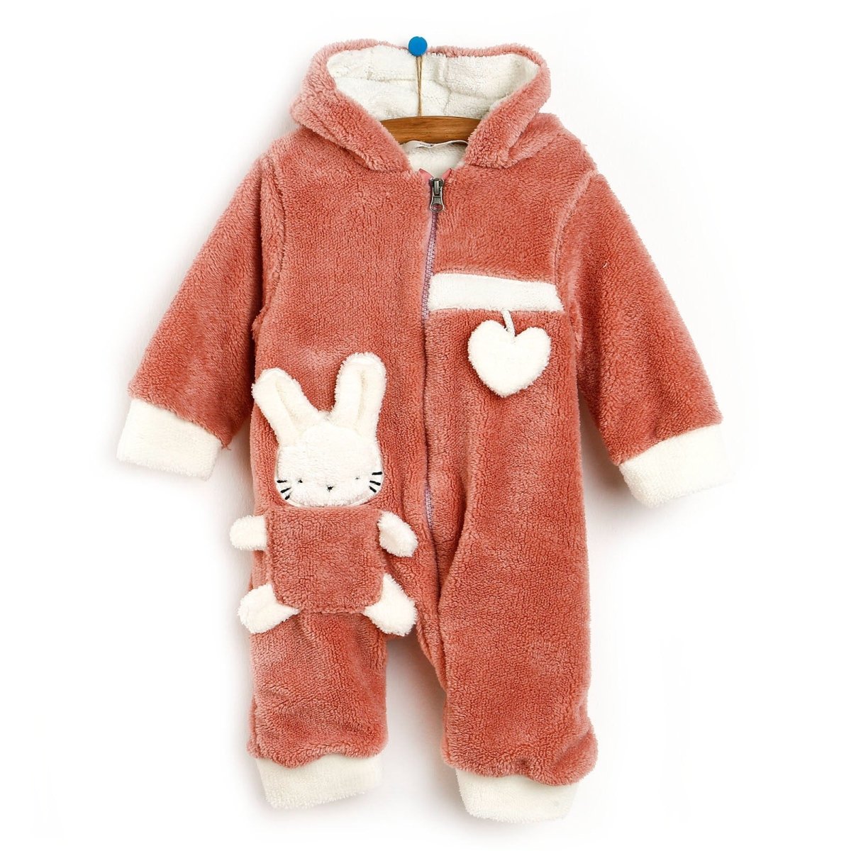 Midimod Newborn Welsoft Jumpsuit - Light Rose - mezetto ebebek ebebek