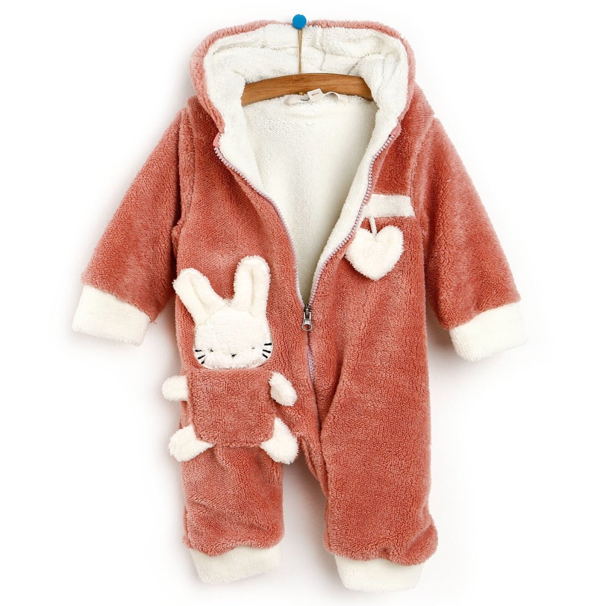 Midimod Newborn Welsoft Jumpsuit - Light Rose - mezetto ebebek ebebek