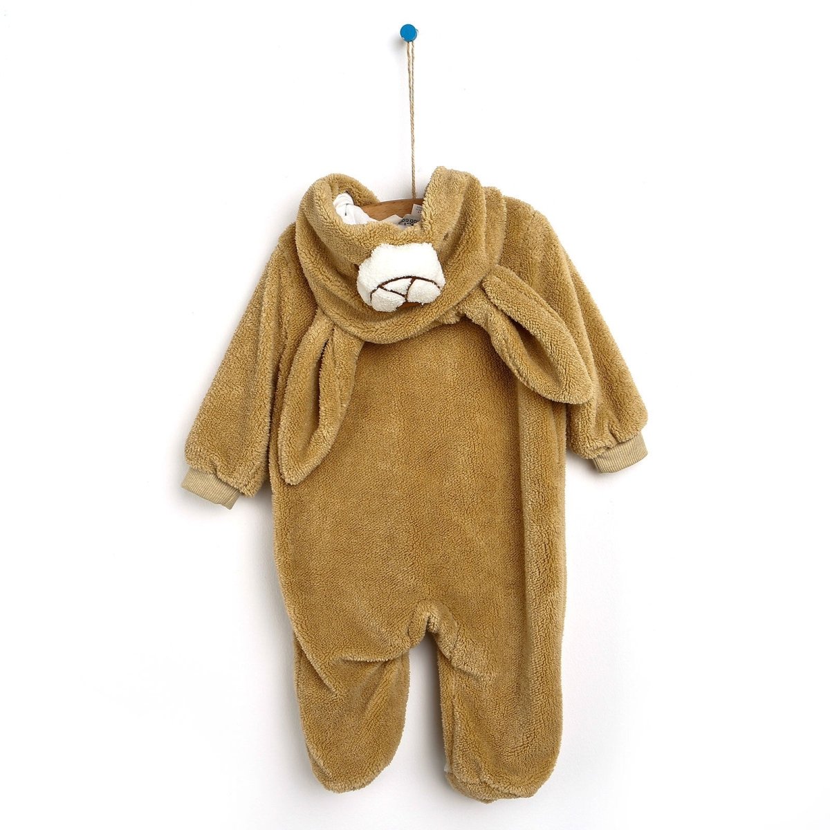 Midimod Newborn Welsoft Kangaroo Footed Jumpsuit - Brown - mezetto ebebek ebebek