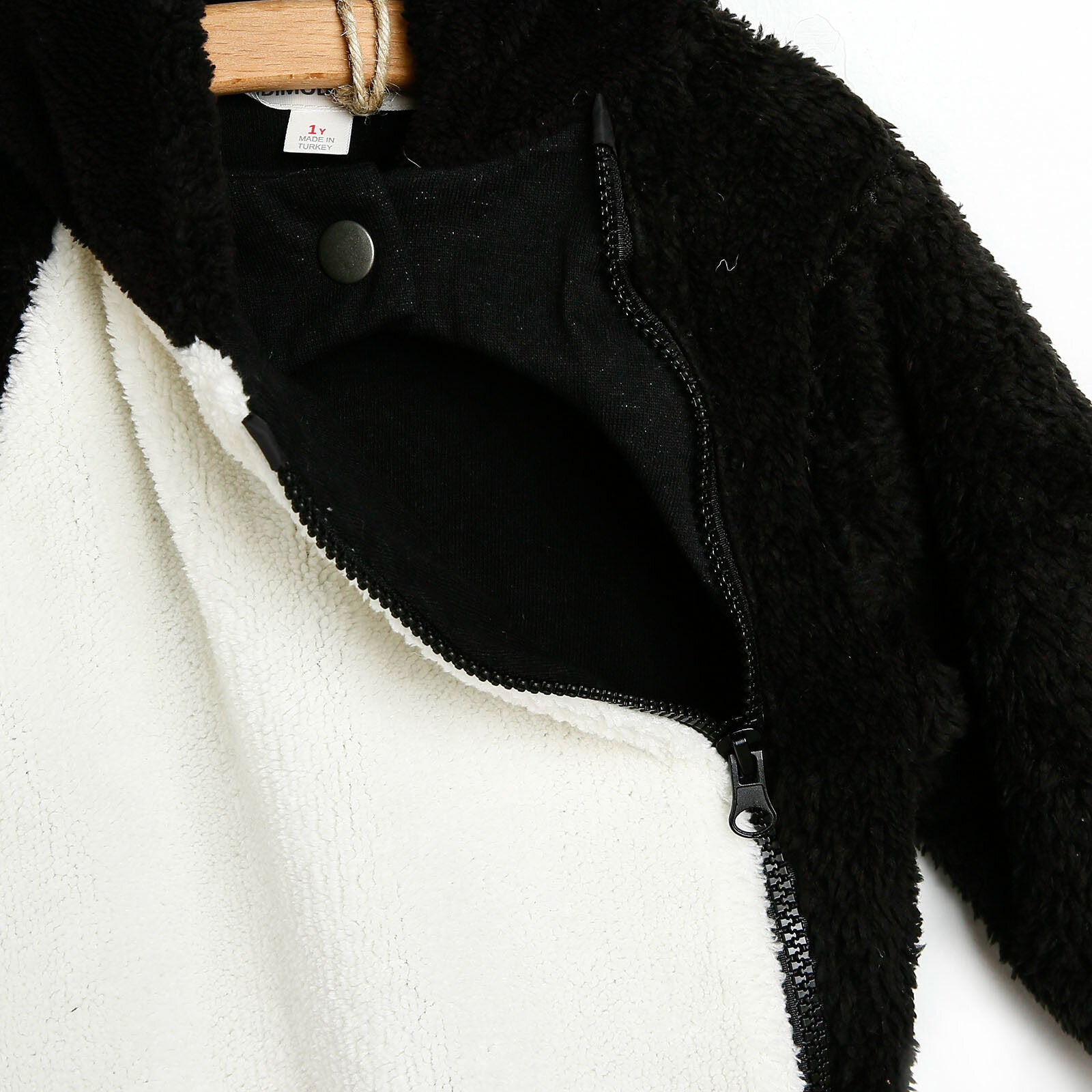 Midimod Newborn Welsoft Penguin Footed Jumpsuit - Black - mezetto ebebek ebebek
