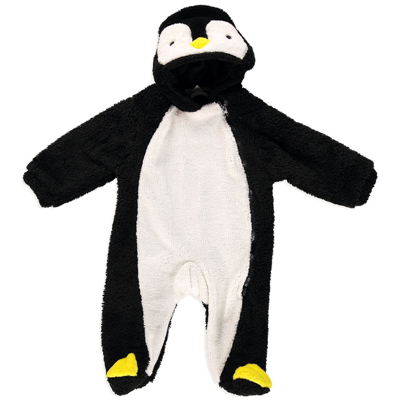 Midimod Newborn Welsoft Penguin Footed Jumpsuit - Black - mezetto ebebek ebebek