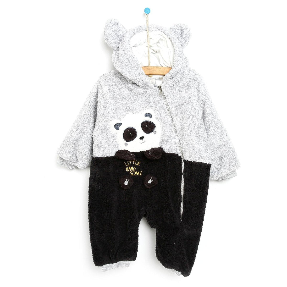 Midimod Welsoft Jumpsuit - Grey - mezetto ebebek ebebek