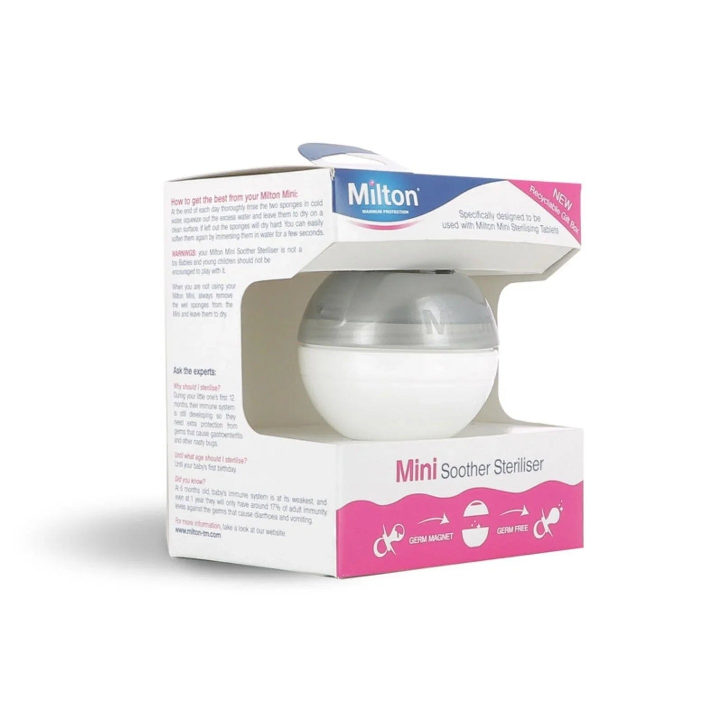Milton Mini Soother Steriliser Silver - mezetto ebebek ebebek