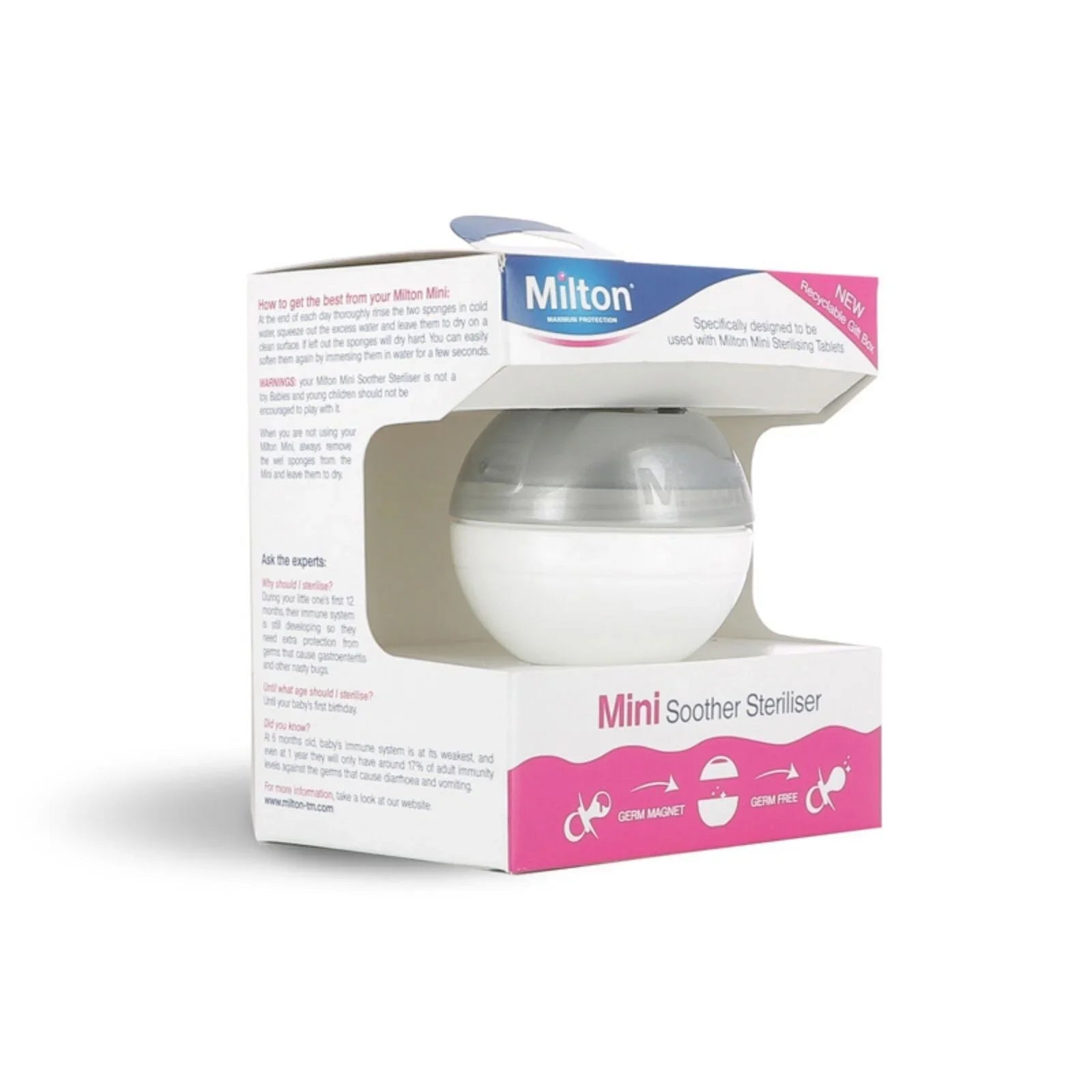 Milton Mini Soother Steriliser Silver - mezetto ebebek ebebek