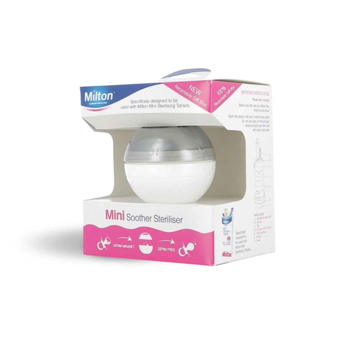 Milton Mini Soother Steriliser Silver - mezetto ebebek ebebek