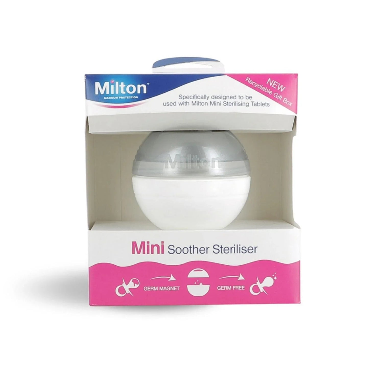 Milton Mini Soother Steriliser Silver - mezetto ebebek ebebek