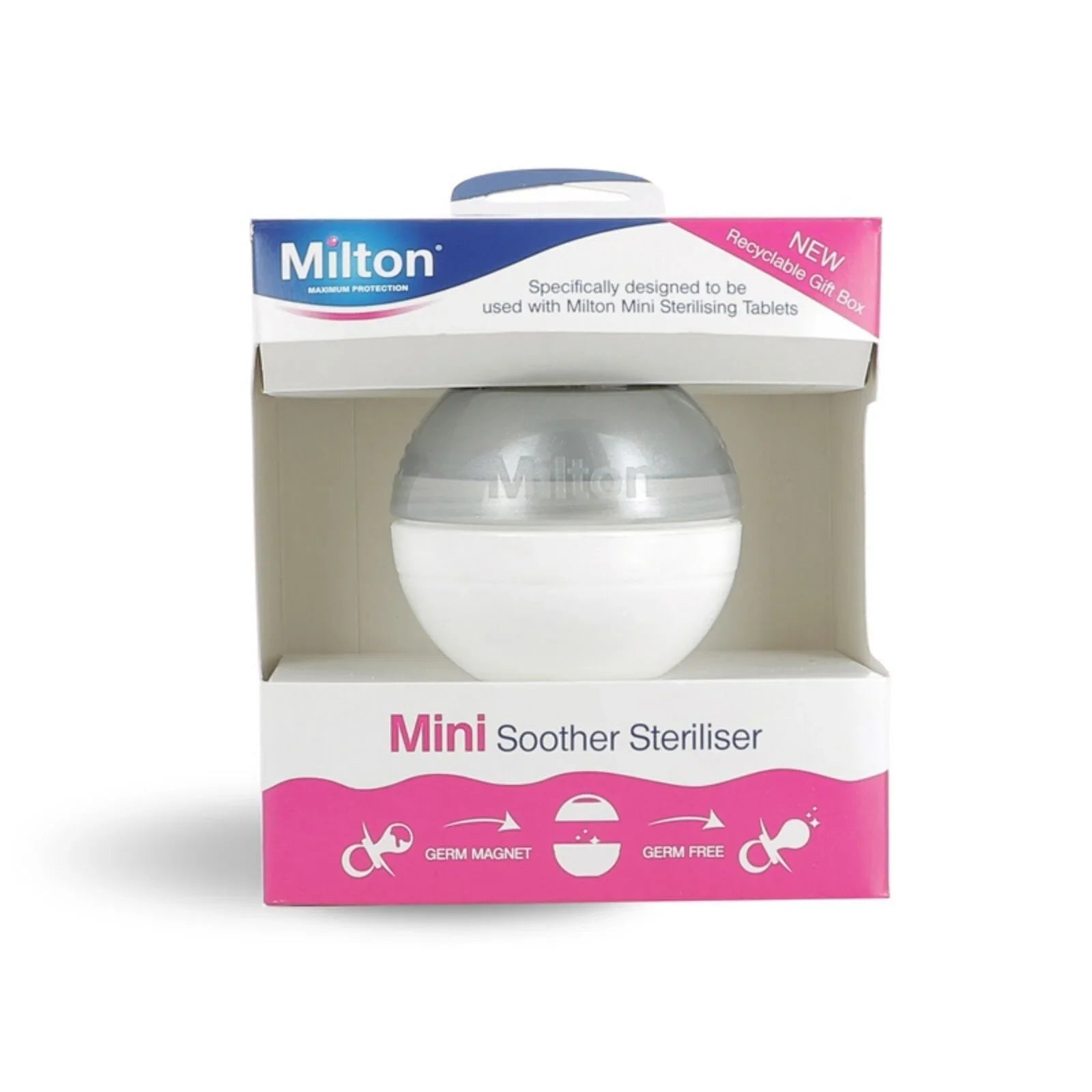 Milton Mini Soother Steriliser Silver - mezetto ebebek ebebek