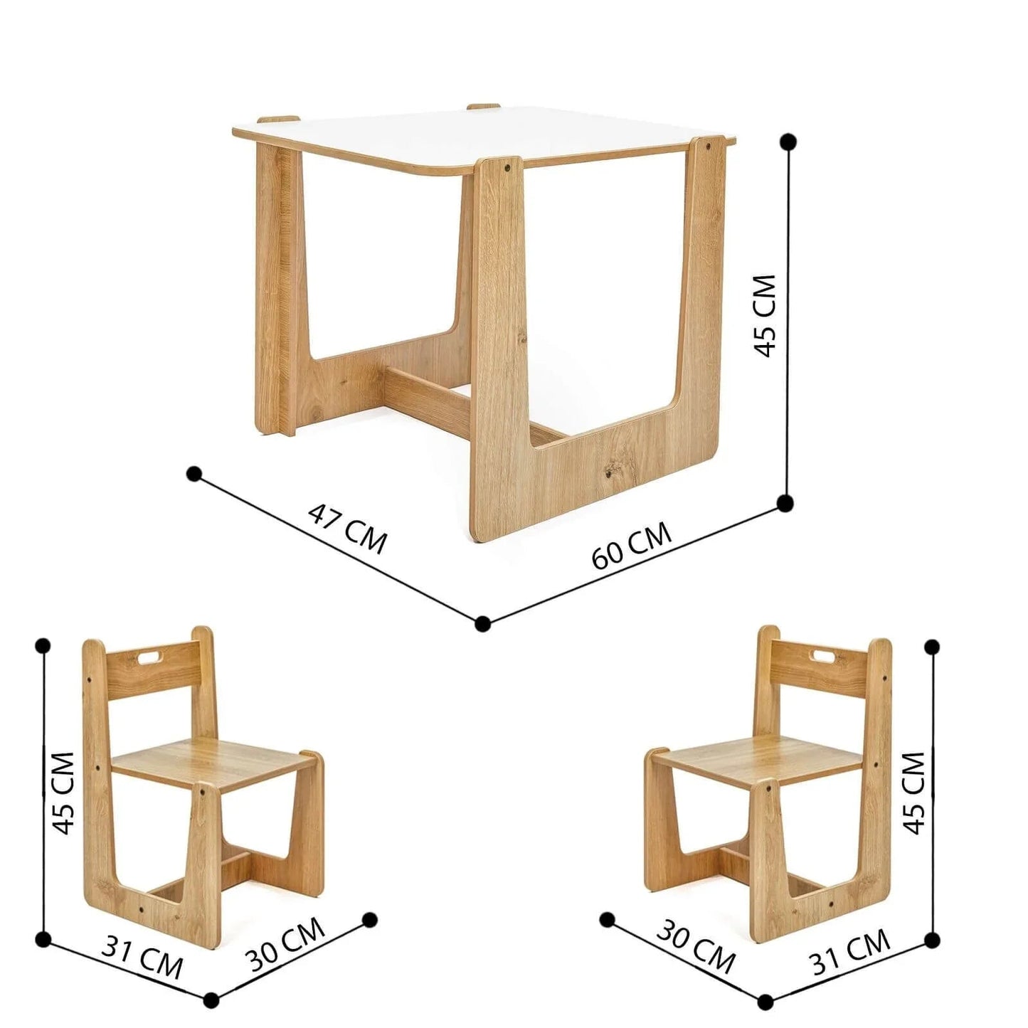 Minera Crane Table and Chair Set - mezetto ebebek ebebek