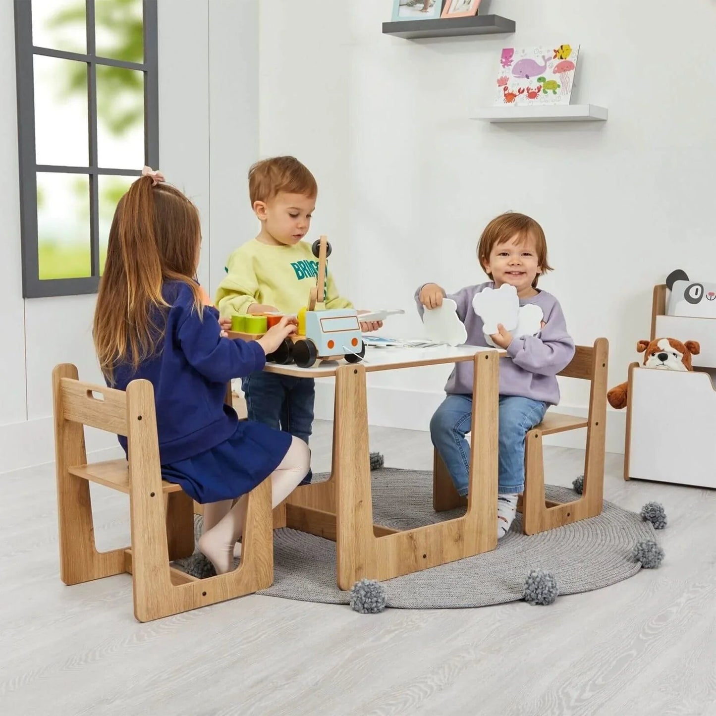 Minera Crane Table and Chair Set - mezetto ebebek ebebek