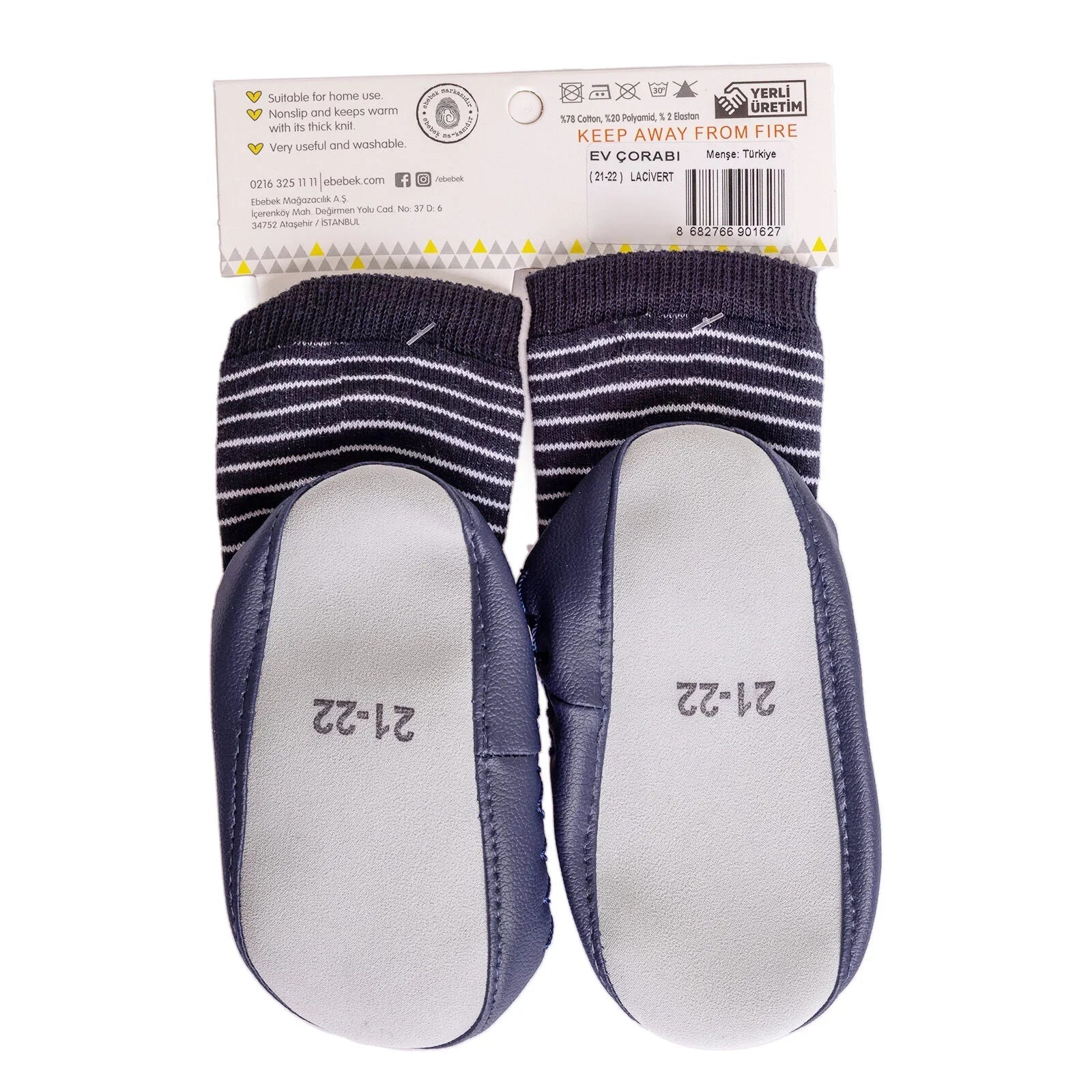 Minissa Baby Boy Pack of 3 Socks - Light Brown - mezetto ebebek ebebek