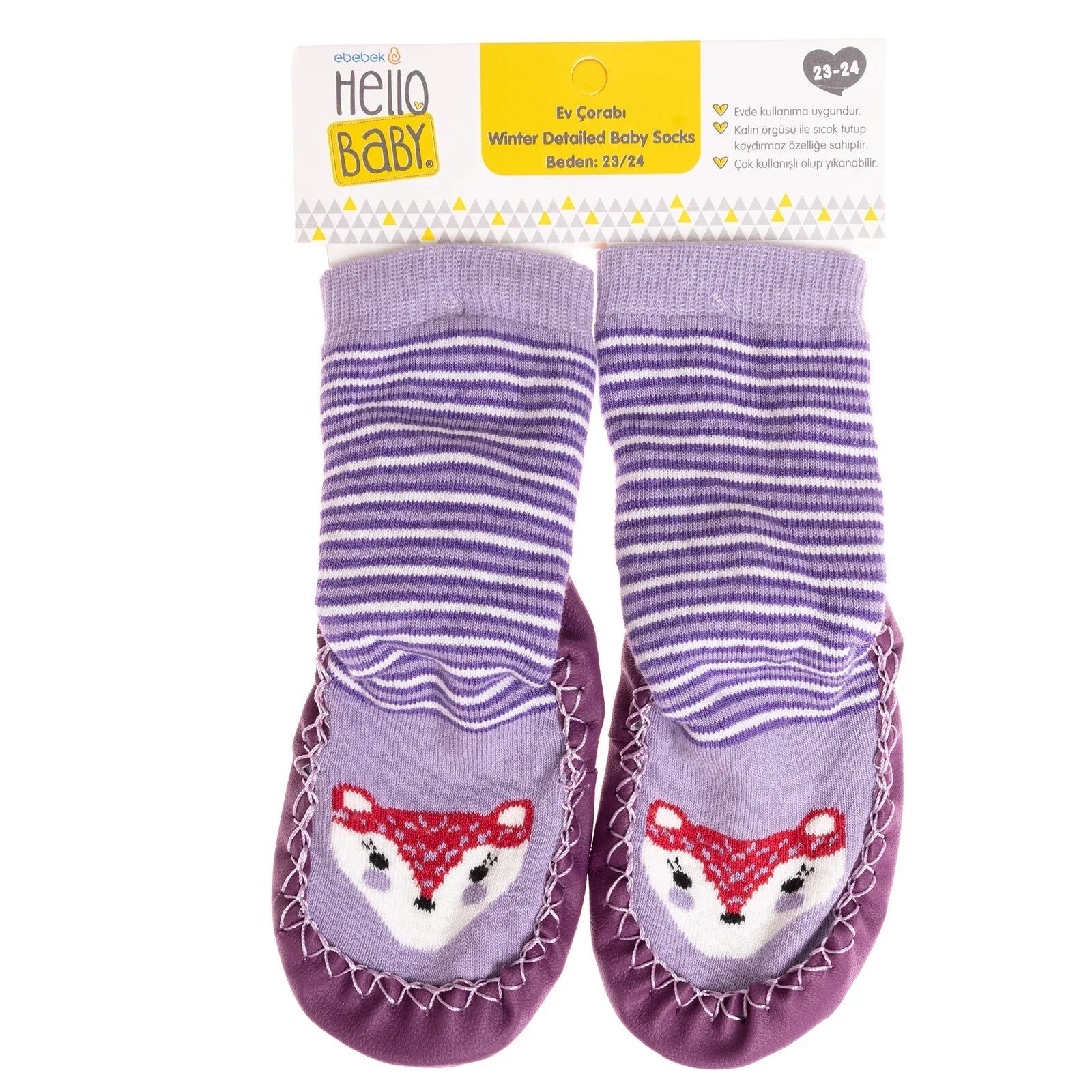 Minissa Baby Girl Pack of 3 Socks - Brown - mezetto ebebek ebebek