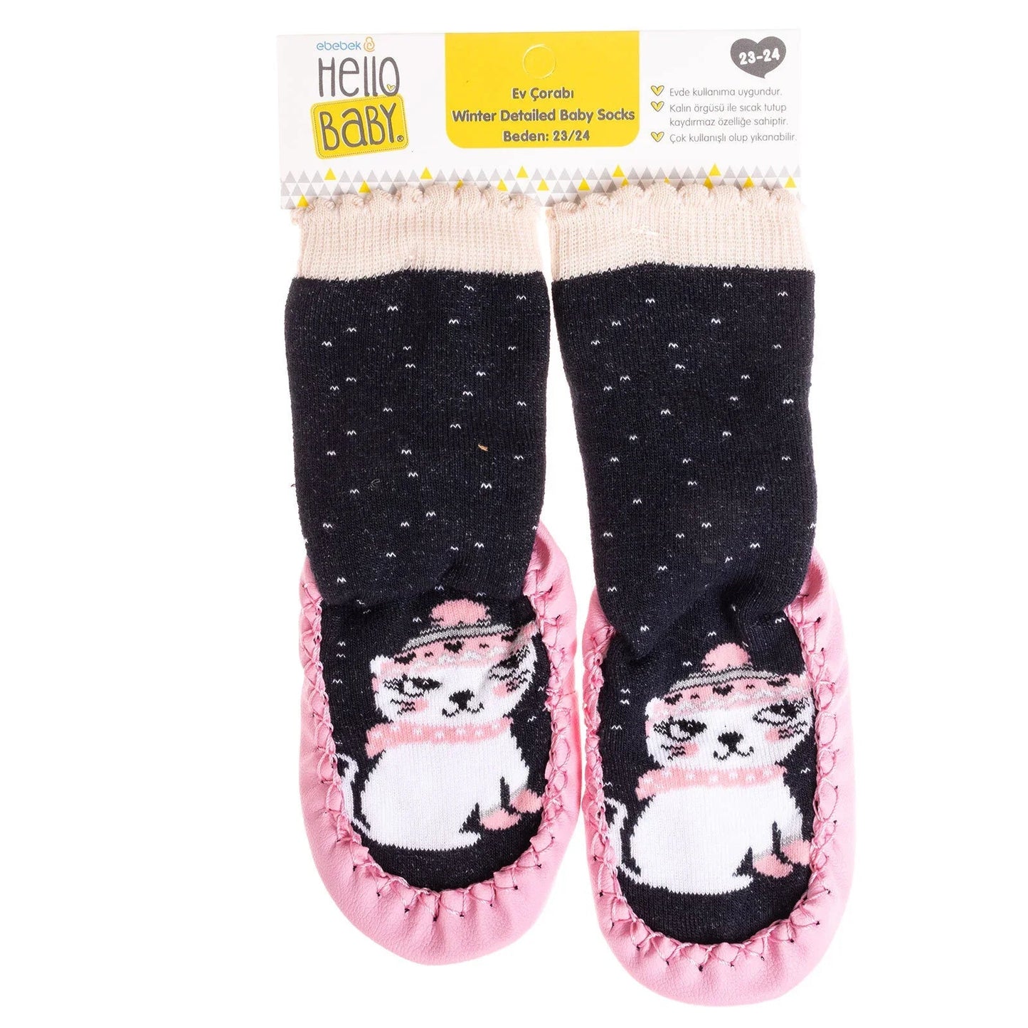 Minissa Baby Girl Pack of 3 Socks - Pink - mezetto ebebek ebebek