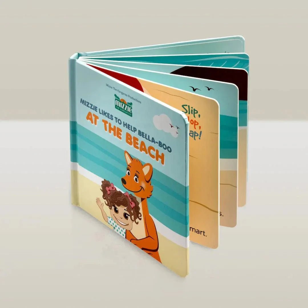 Mizzie the Kangaroo At The Beach Touch & Feel Book - mezetto ebebek ebebek