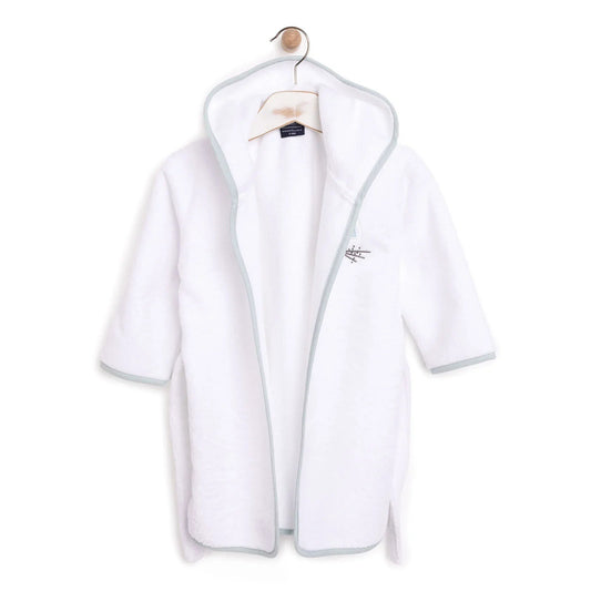 Mollia Boy Baby Bathrobe - White - mezetto ebebek ebebek