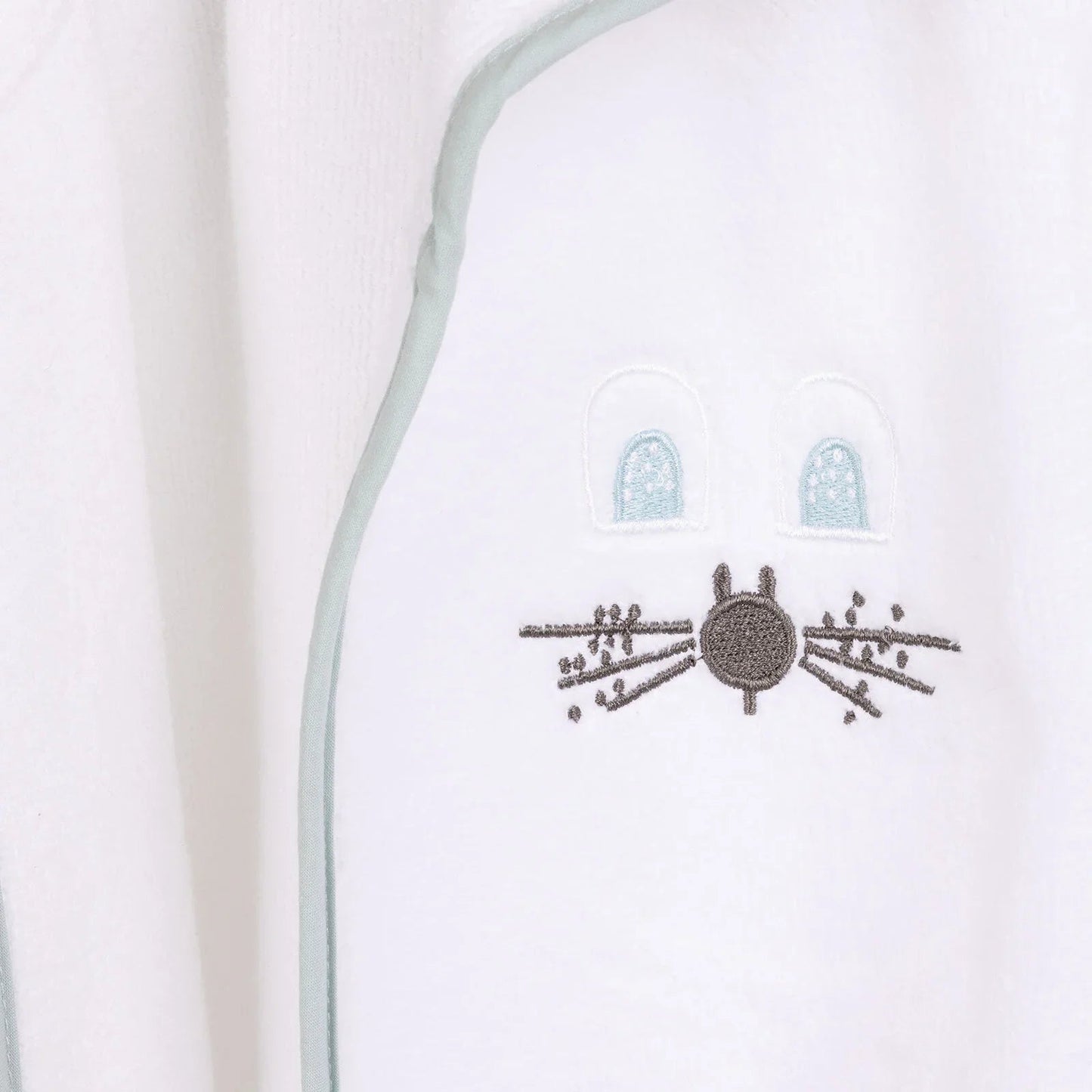 Mollia Boy Baby Bathrobe - White - mezetto ebebek ebebek