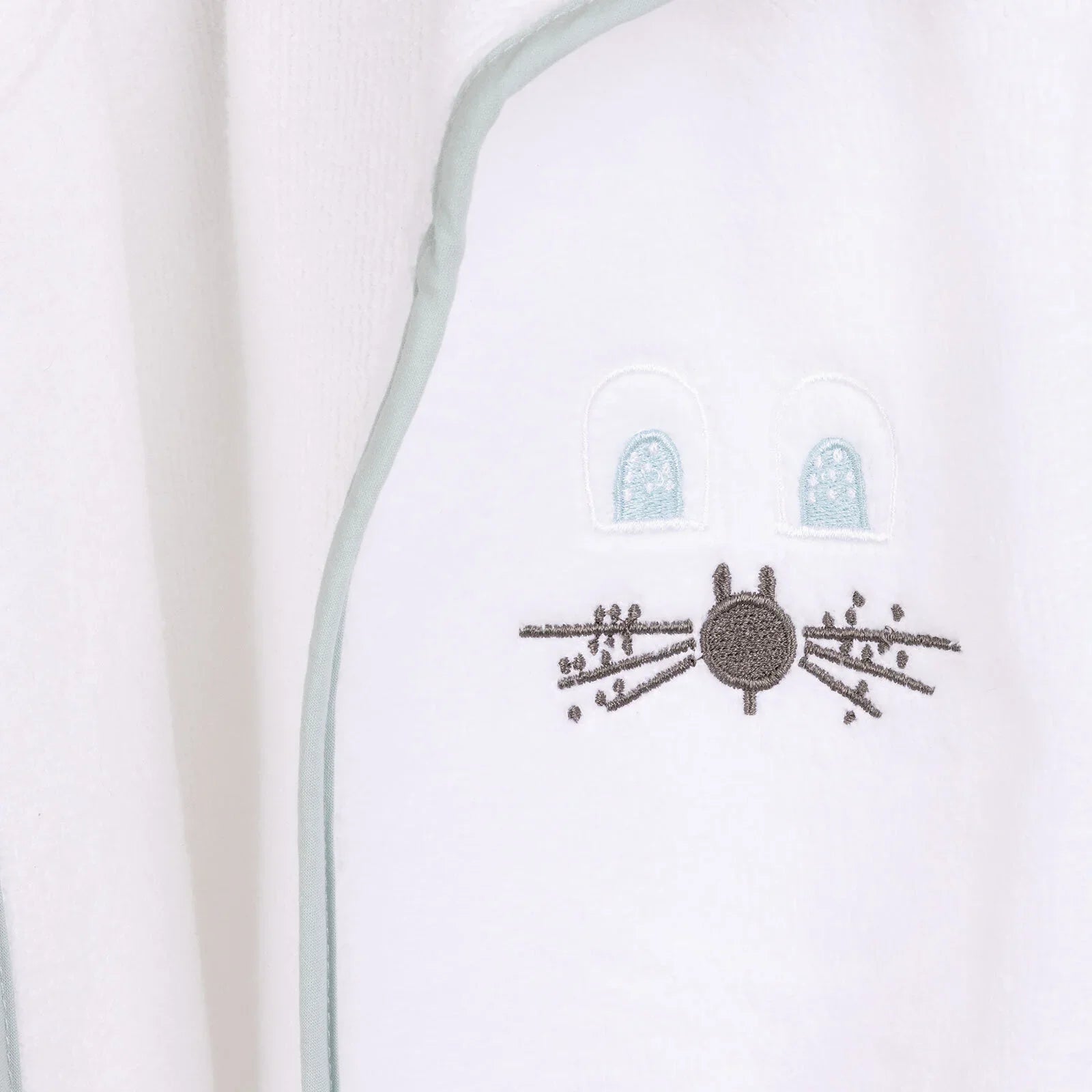 Mollia Boy Baby Bathrobe - White - mezetto ebebek ebebek